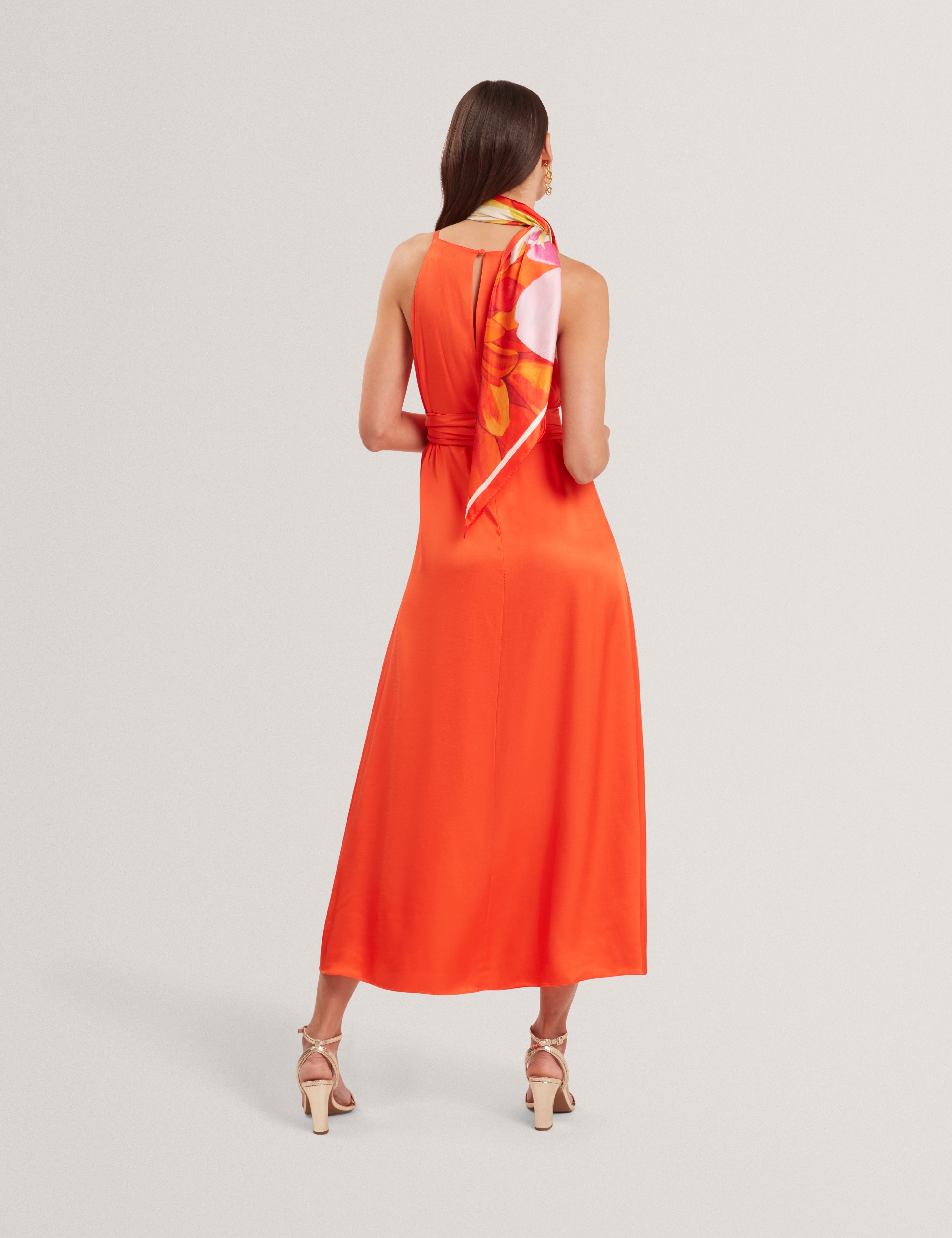 ted baker burnt orange dress Ted Baker Belted Puff Sleeve Midi Dress, Orange
