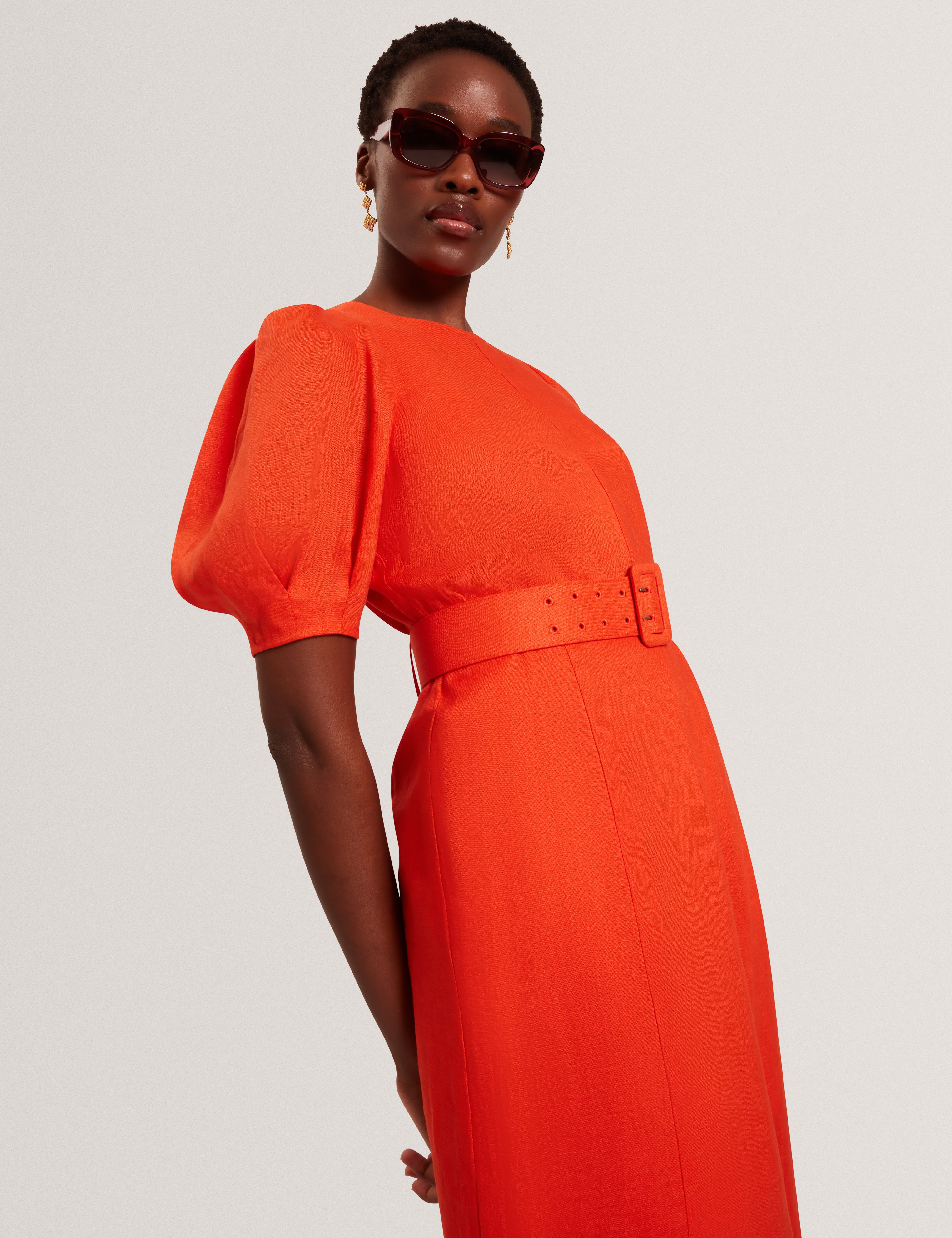 ted baker burnt orange dress Ted Baker Ellame Wrap Over Full Sleeve Bodycon, Orange Dark size 12 US