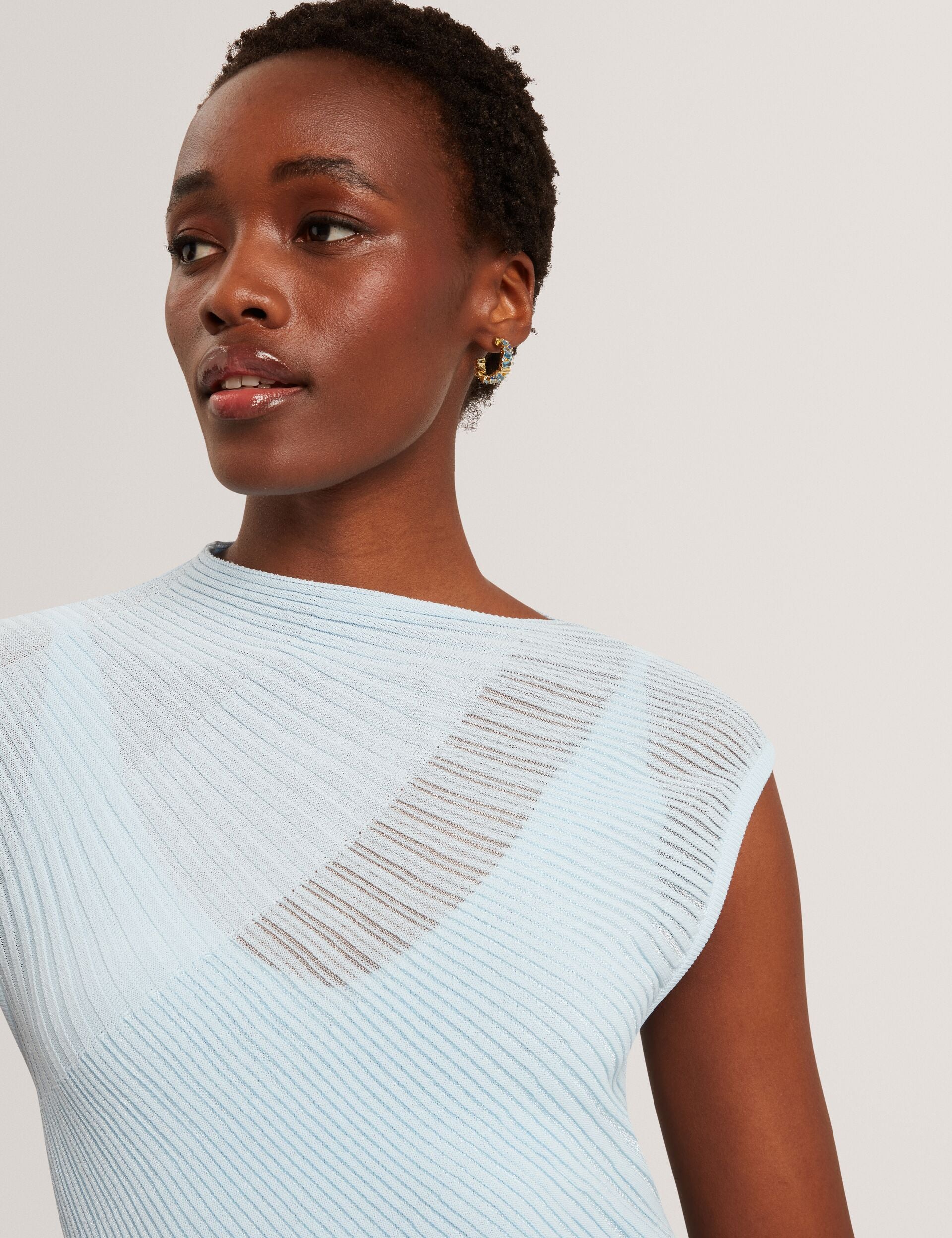 Sheer Detail Textured Knit Midaxi Dress | Celyina | Ted Baker UK