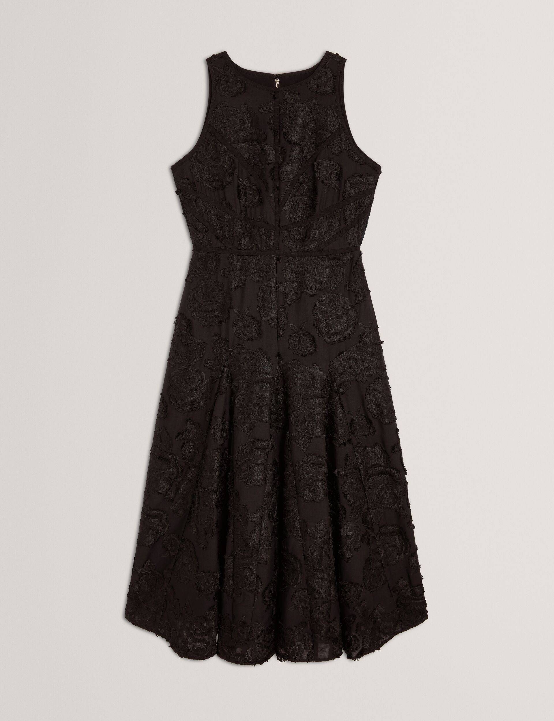 Textured Rose Embroidery Sleeveless Midi Dress | Enkoaa | Ted Baker IE Textured Rose Embroidery Sleeveless Midi Dress | Enkoaa | Ted Baker IE