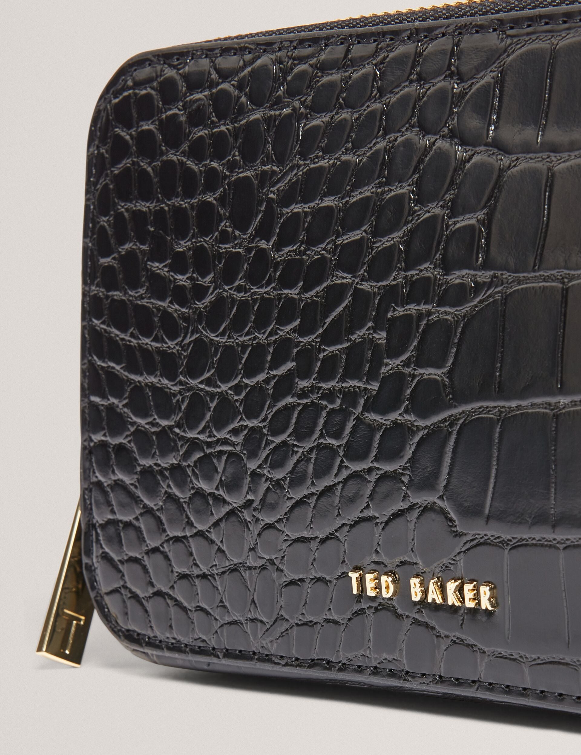 Black Croc Effect Mini Camera Bag | Stina | Ted Baker UK