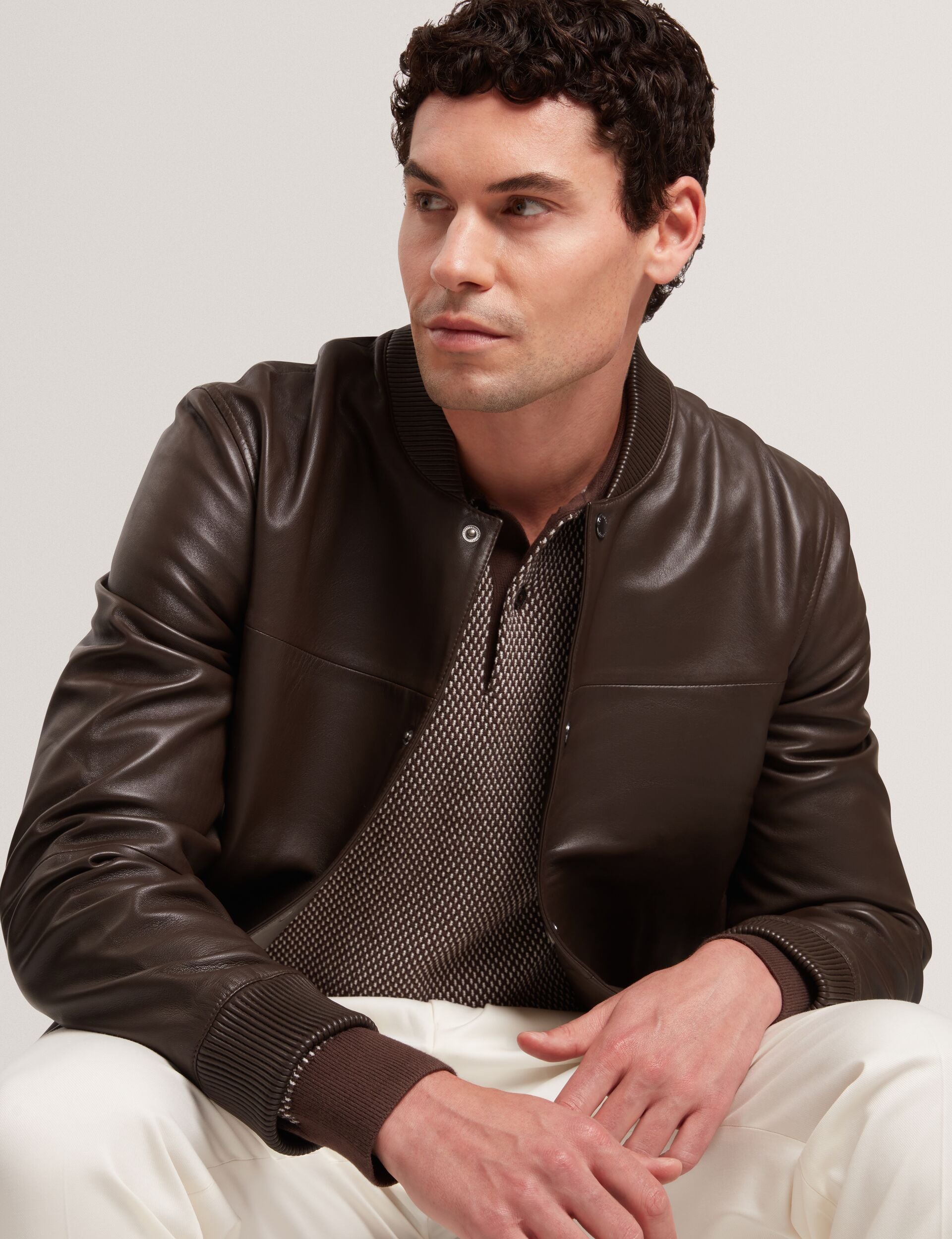 Leather Classic Bomber Jacket | Leeams | Ted Baker UK