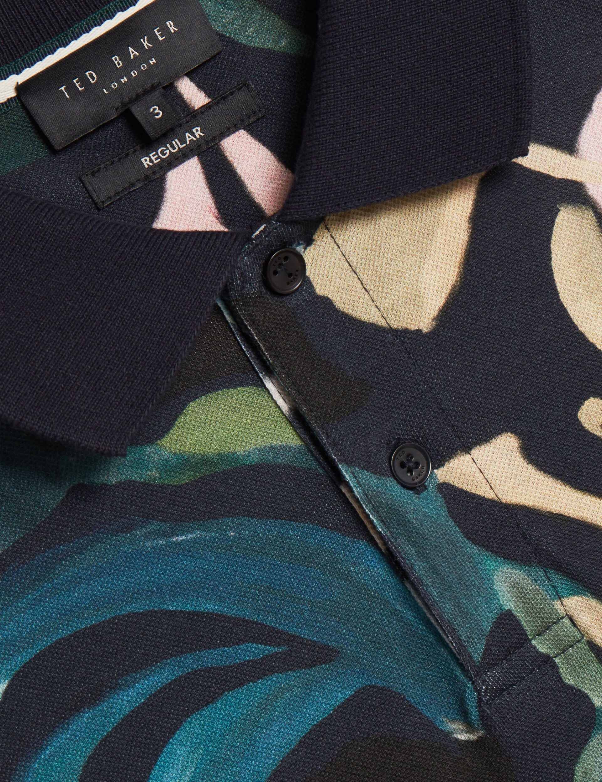 Floral Print Pure Cotton Polo Shirt | Kivem | Ted Baker US