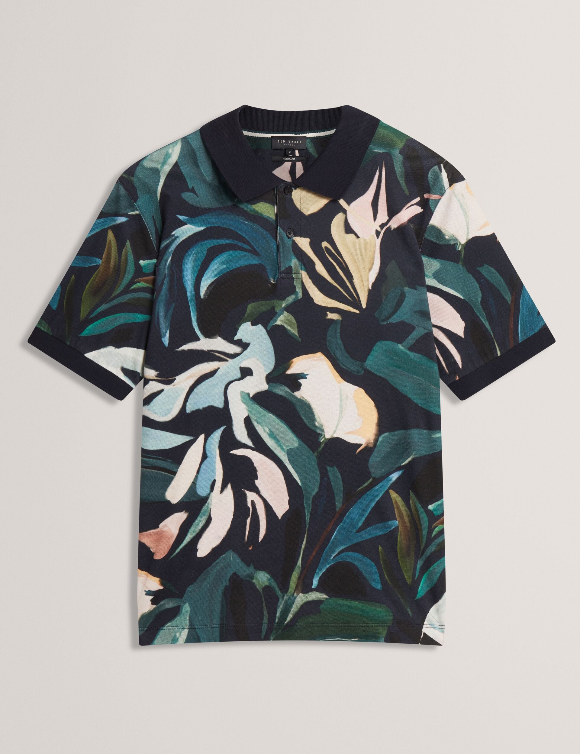 Floral Print Pure Cotton Polo Shirt | Kivem | Ted Baker US