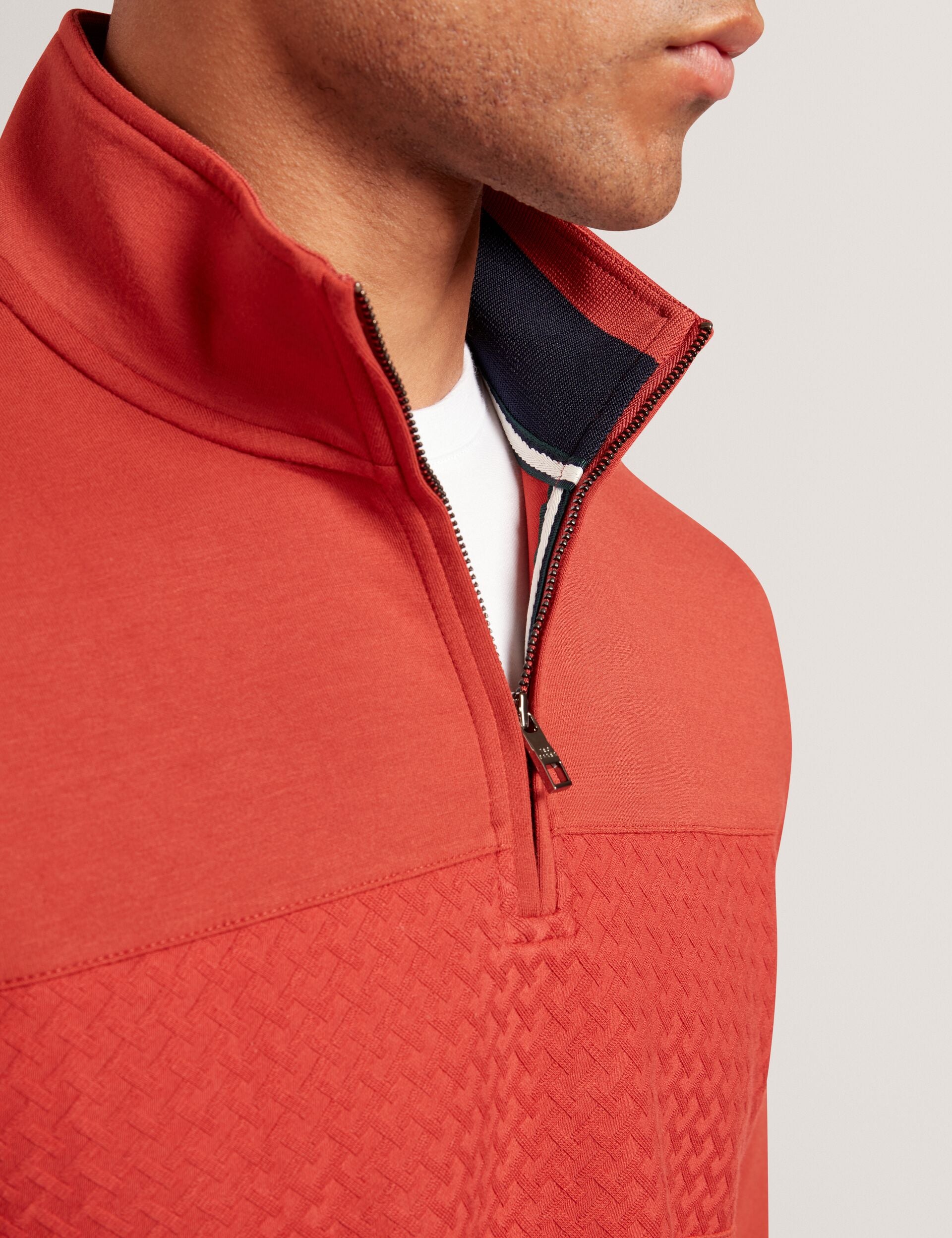 Textured Panel Half-zip Modal Sweatshirt | Simonea | Ted Baker US