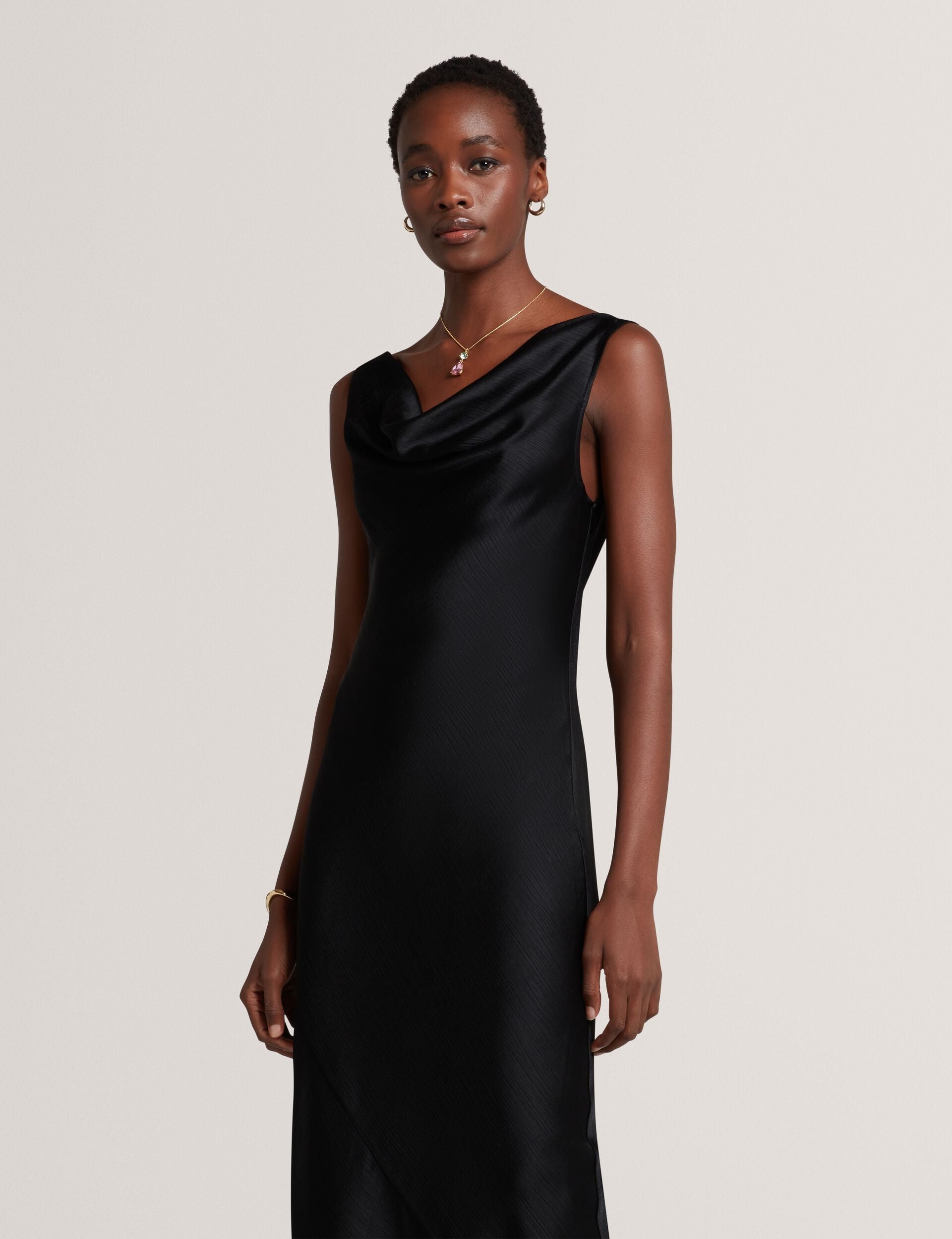 Satin Cowl Neck Midi Slip Dress | Miinta | Ted Baker UK Satin Cowl Neck Midi Slip Dress | Miinta | Ted Baker UK