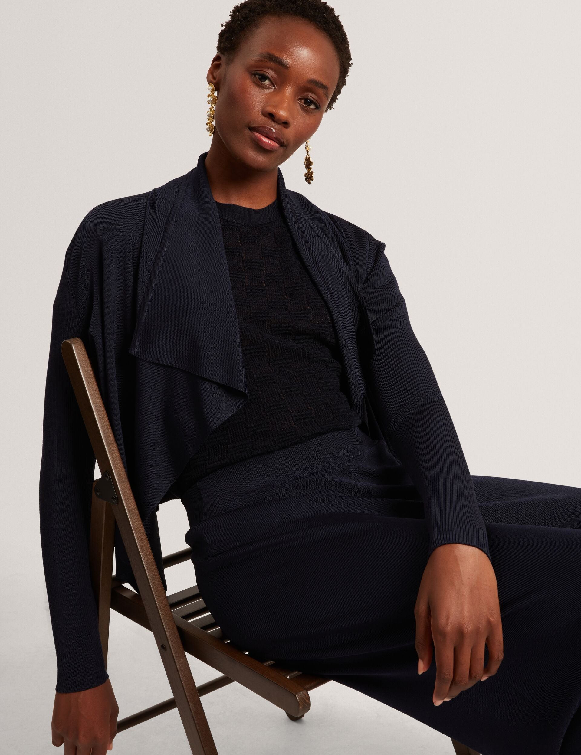 Waterfall Front Knitted Open Cardigan | Elliyy | Ted Baker UK