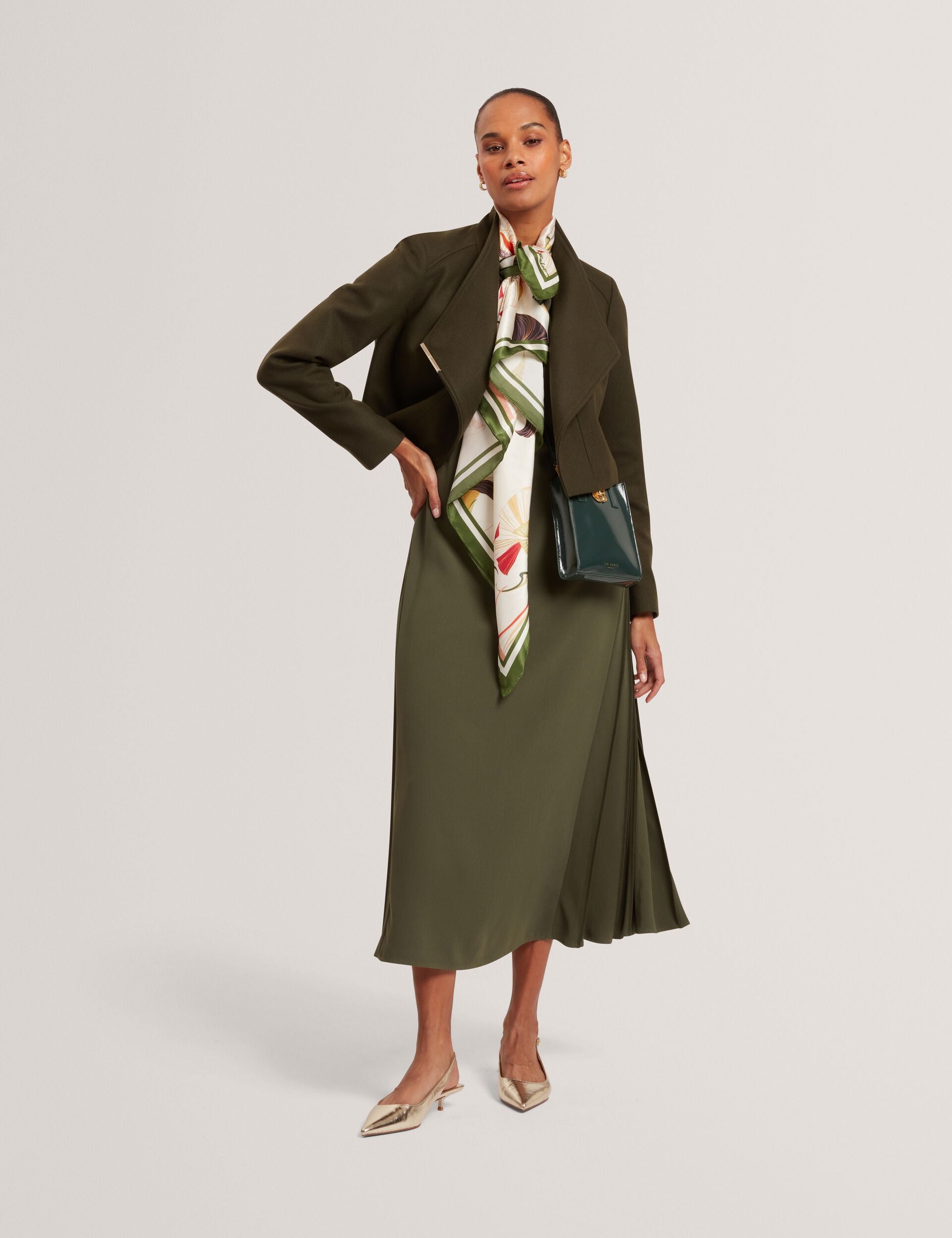 Tailored Cropped Wool Wrap Jacket | Rosecee | Ted Baker IE