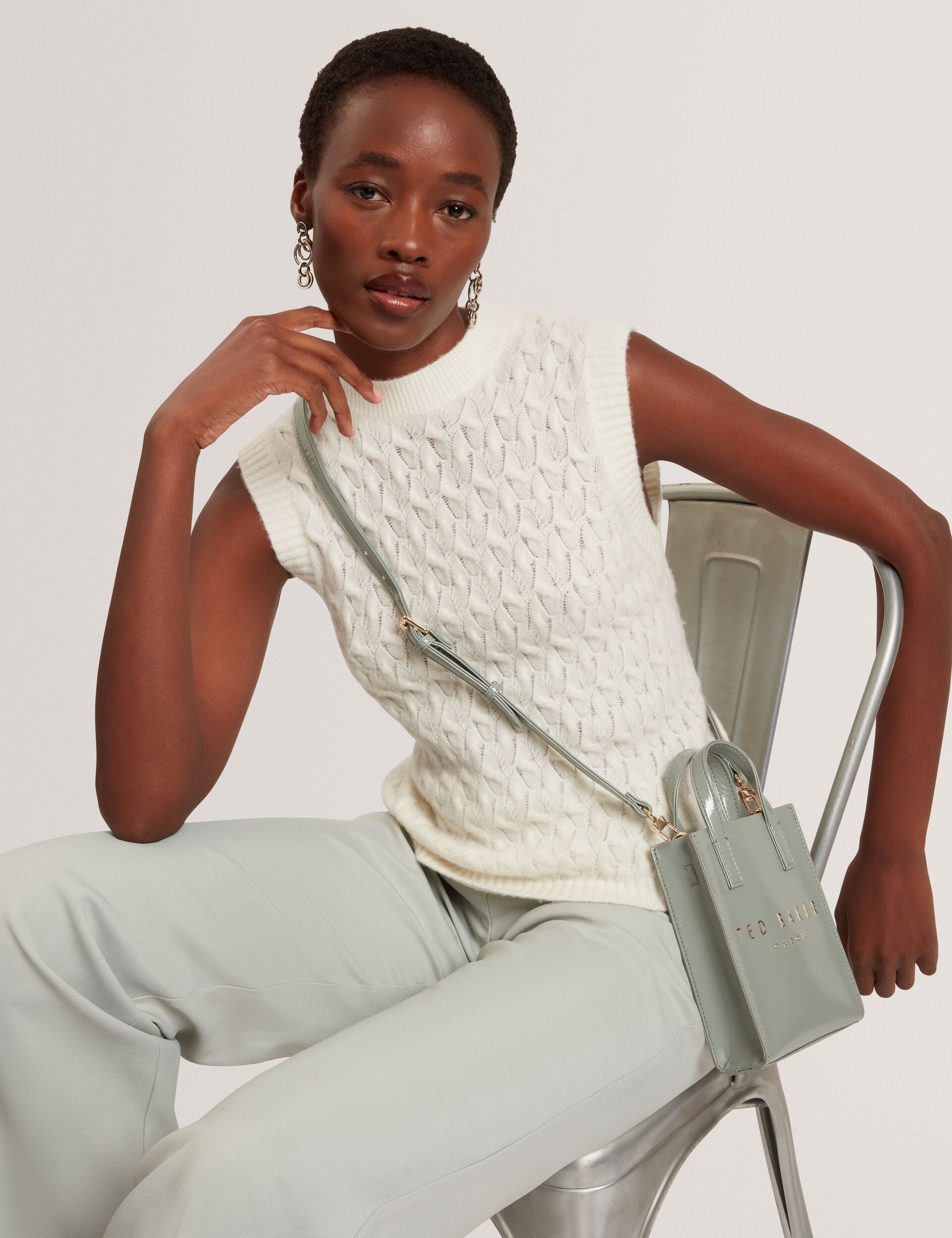 【新品未使用】Heve tinker knit vest gray Guernsey Knit Vest #GRAY [41052202] – ciacura