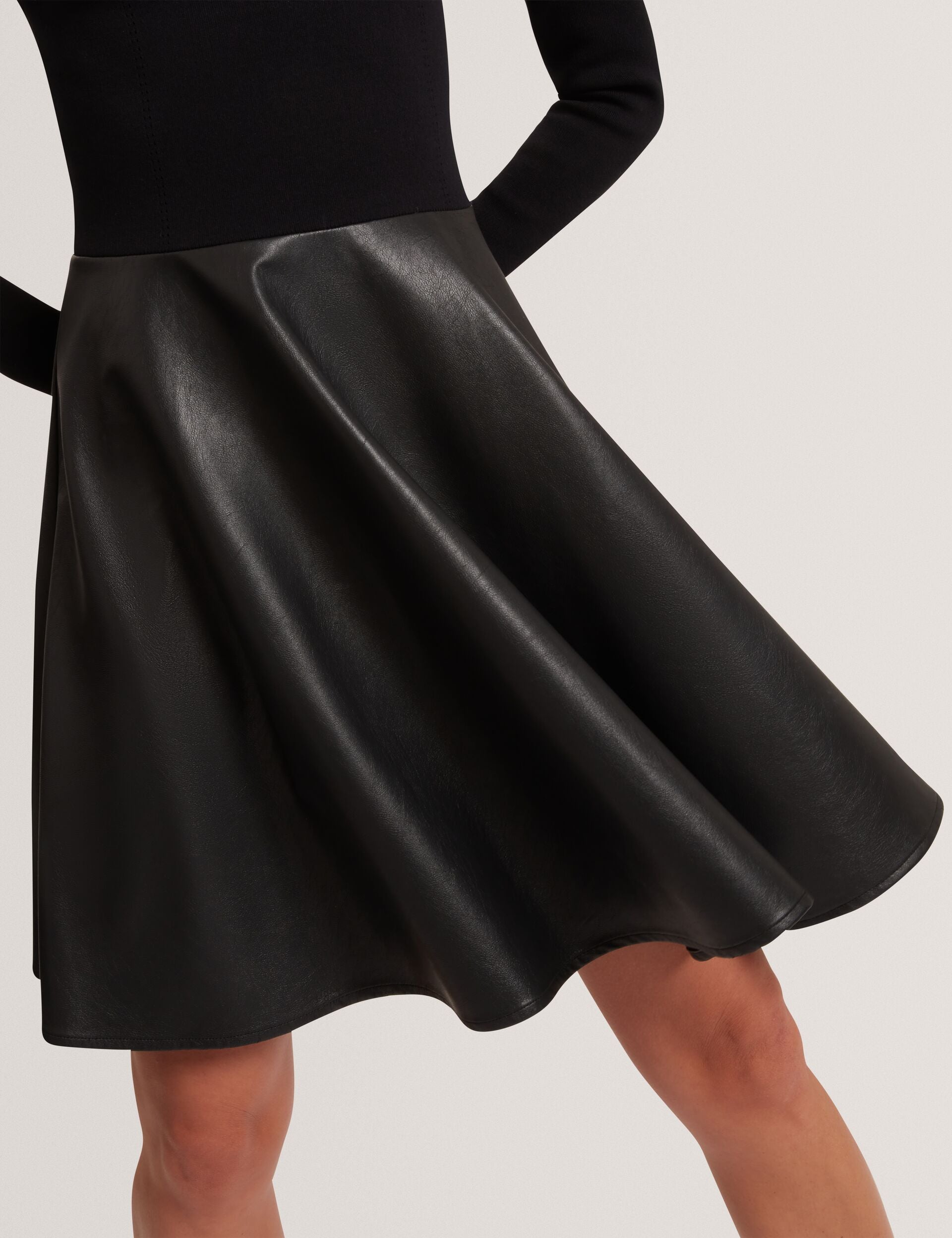 Knit Faux Leather Illusion Skater Dress | Milioa | Ted Baker UK Knit Faux Leather Illusion Skater Dress | Milioa | Ted Baker UK
