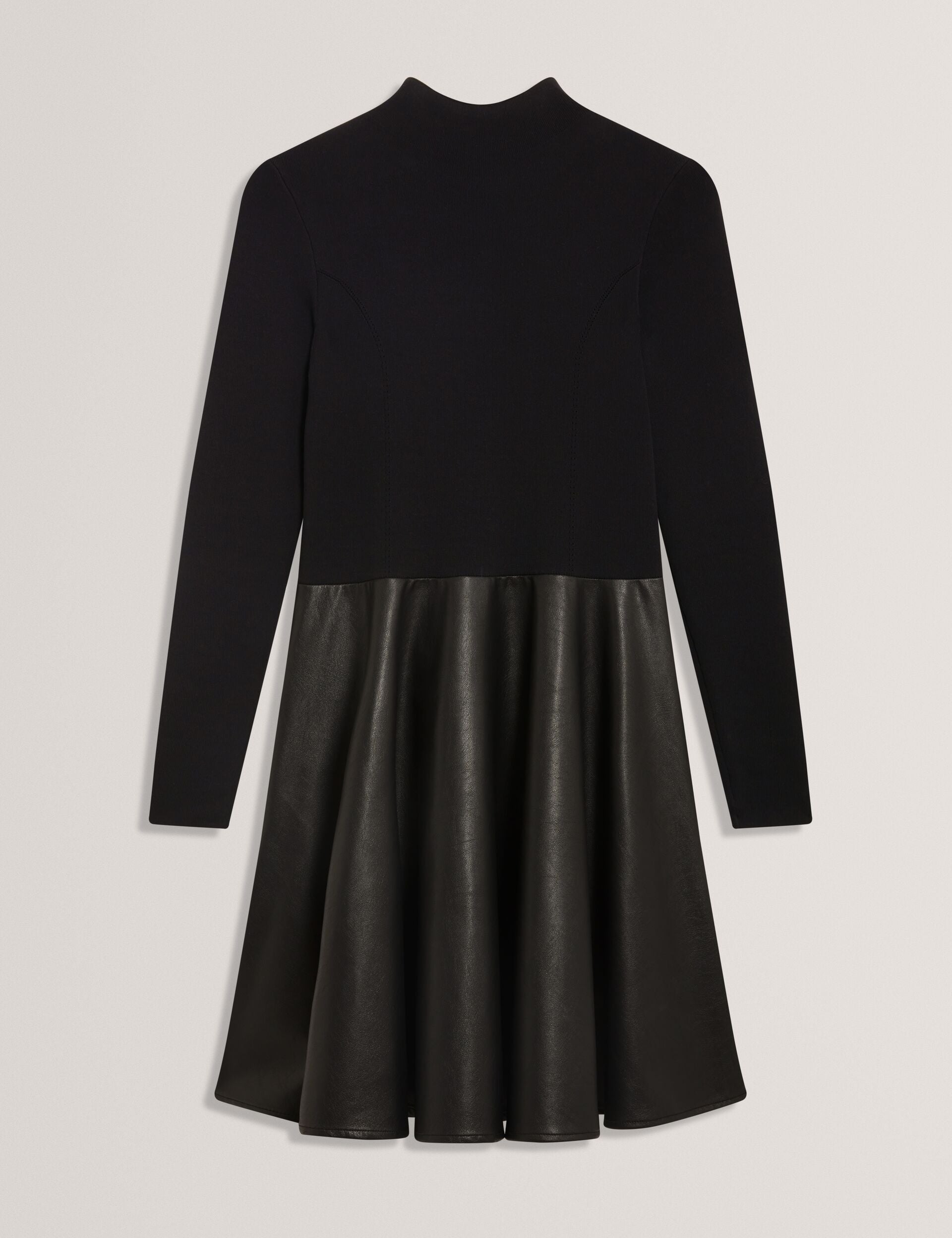 Knit Faux Leather Illusion Skater Dress | Milioa | Ted Baker IE Knit Faux Leather Illusion Skater Dress | Milioa | Ted Baker IE