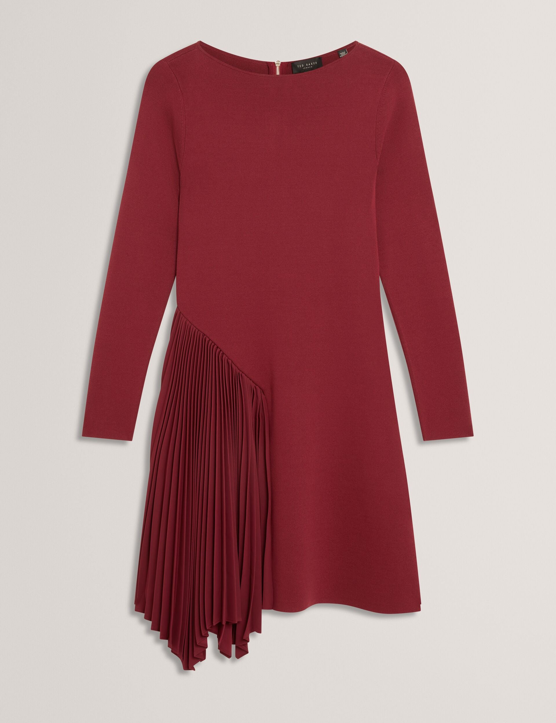 Pleated Panel Long Sleeve Knit Mini Dress | Nalree | Ted Baker UK Pleated Panel Long Sleeve Knit Mini Dress | Nalree | Ted Baker UK