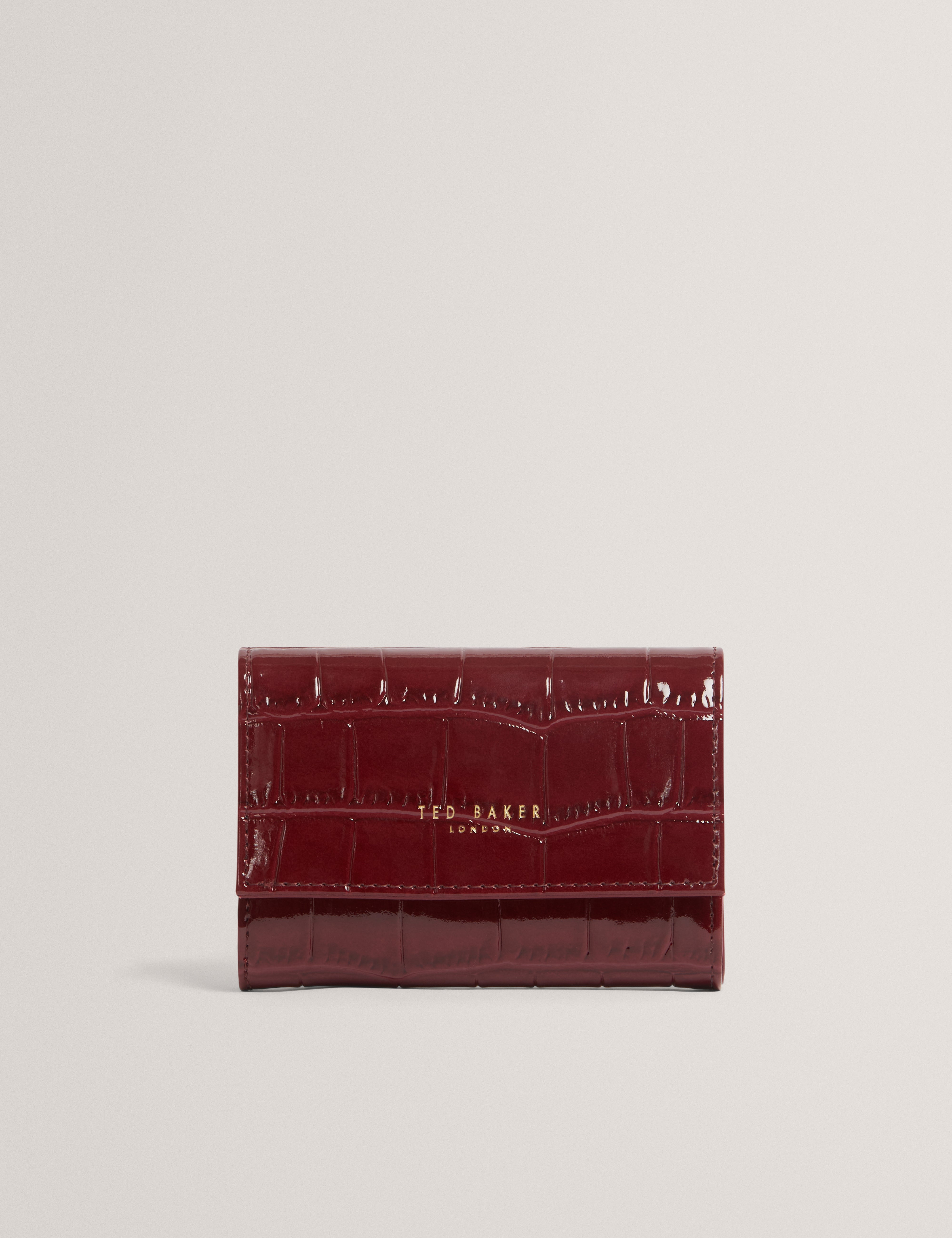 財布 TED BAKER WENNY Patent Croc Texture Fold-over Coin Purse | Valliaa | Ted Baker IE