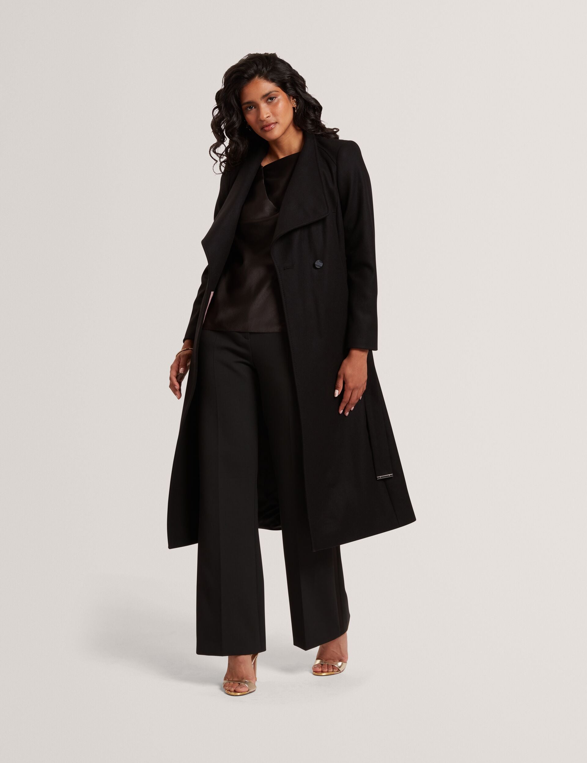 Longline Belted Wool Wrap Coat | Rosell | Ted Baker US