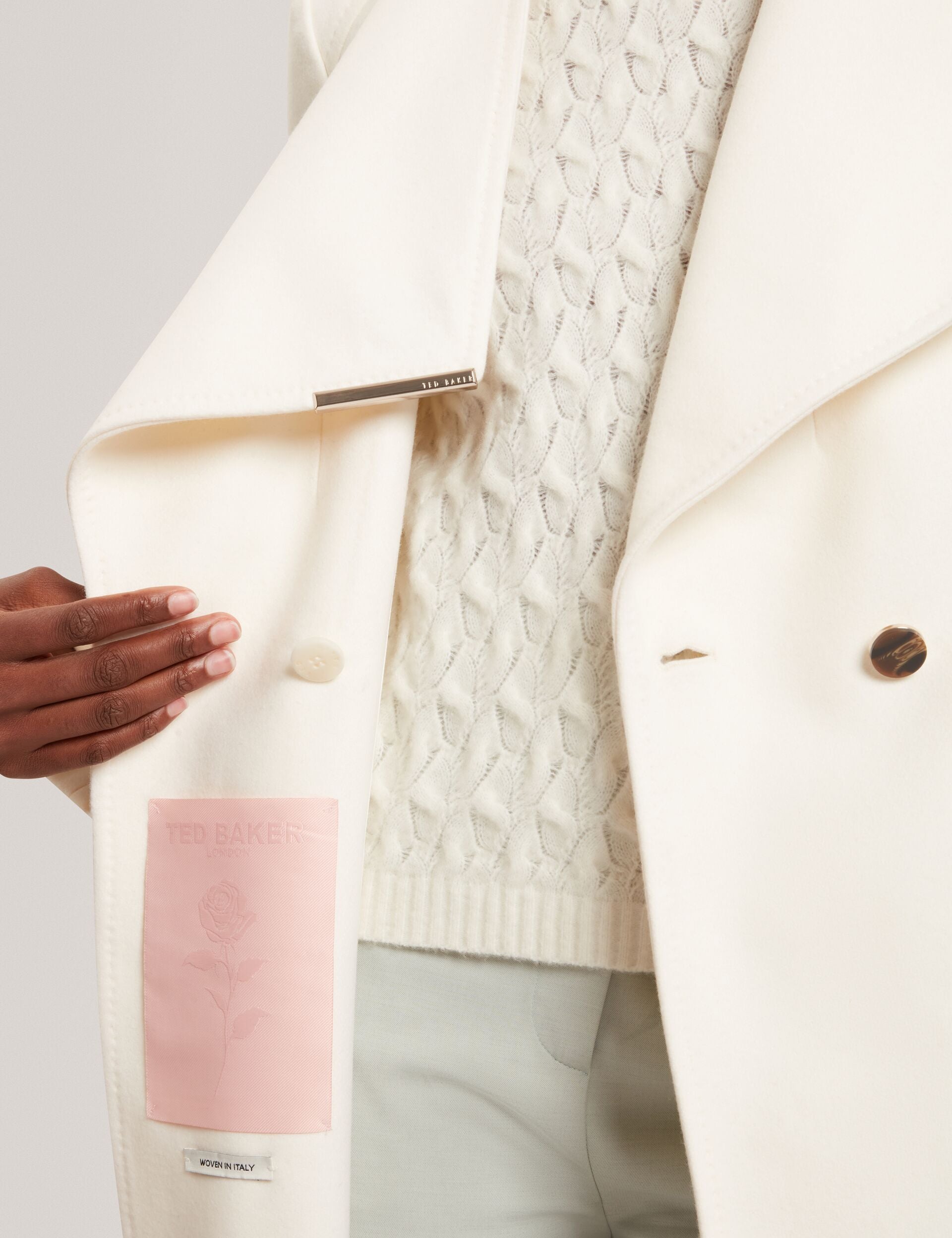 美品 テッドベイカー TEDBAKER ホワイト スプリングロングコート レース Longline Belted Wool Wrap Coat | Rosell | Ted Baker IE
