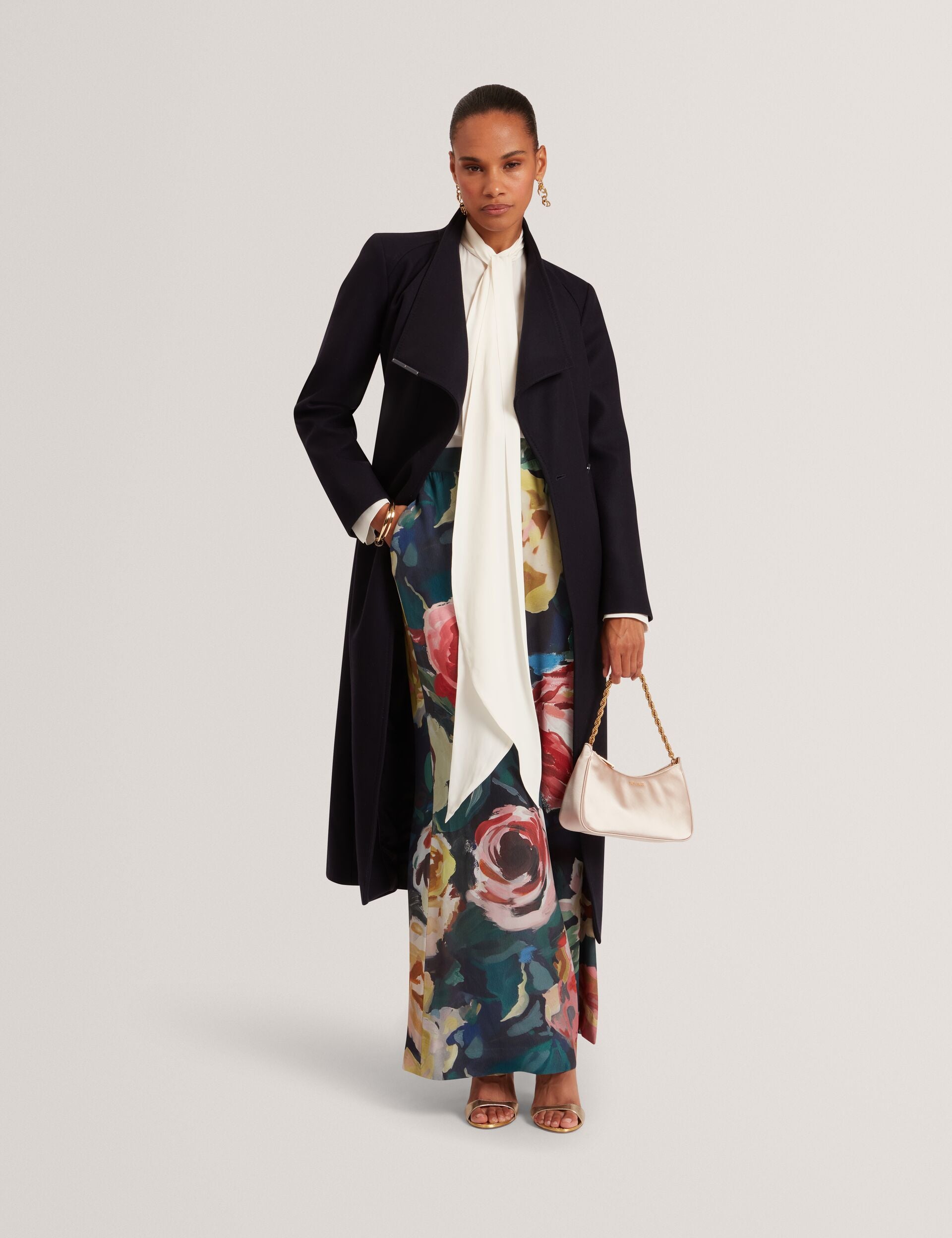 Longline Belted Wool Wrap Coat | Rosell | Ted Baker US