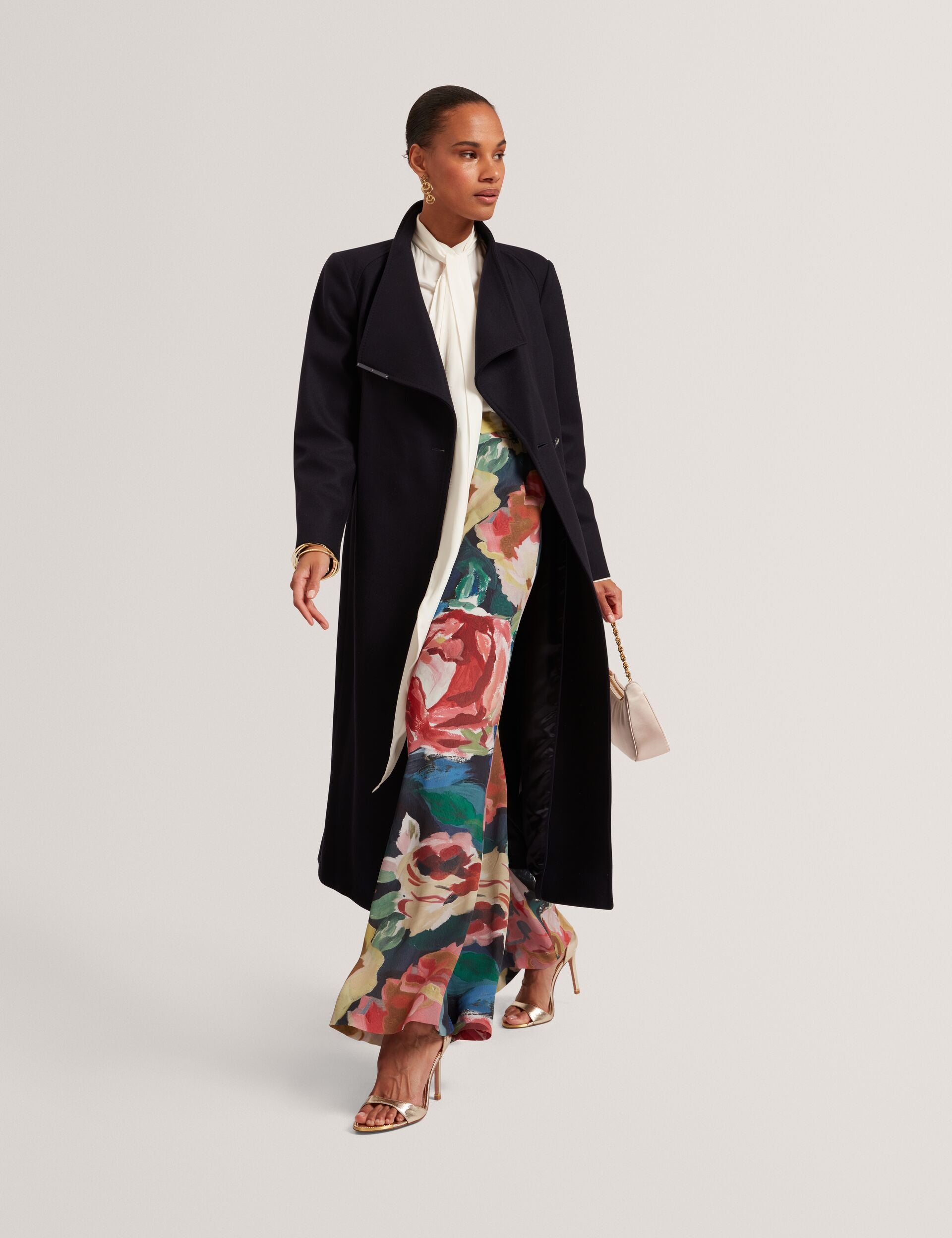 Longline Belted Wool Wrap Coat | Rosell | Ted Baker US
