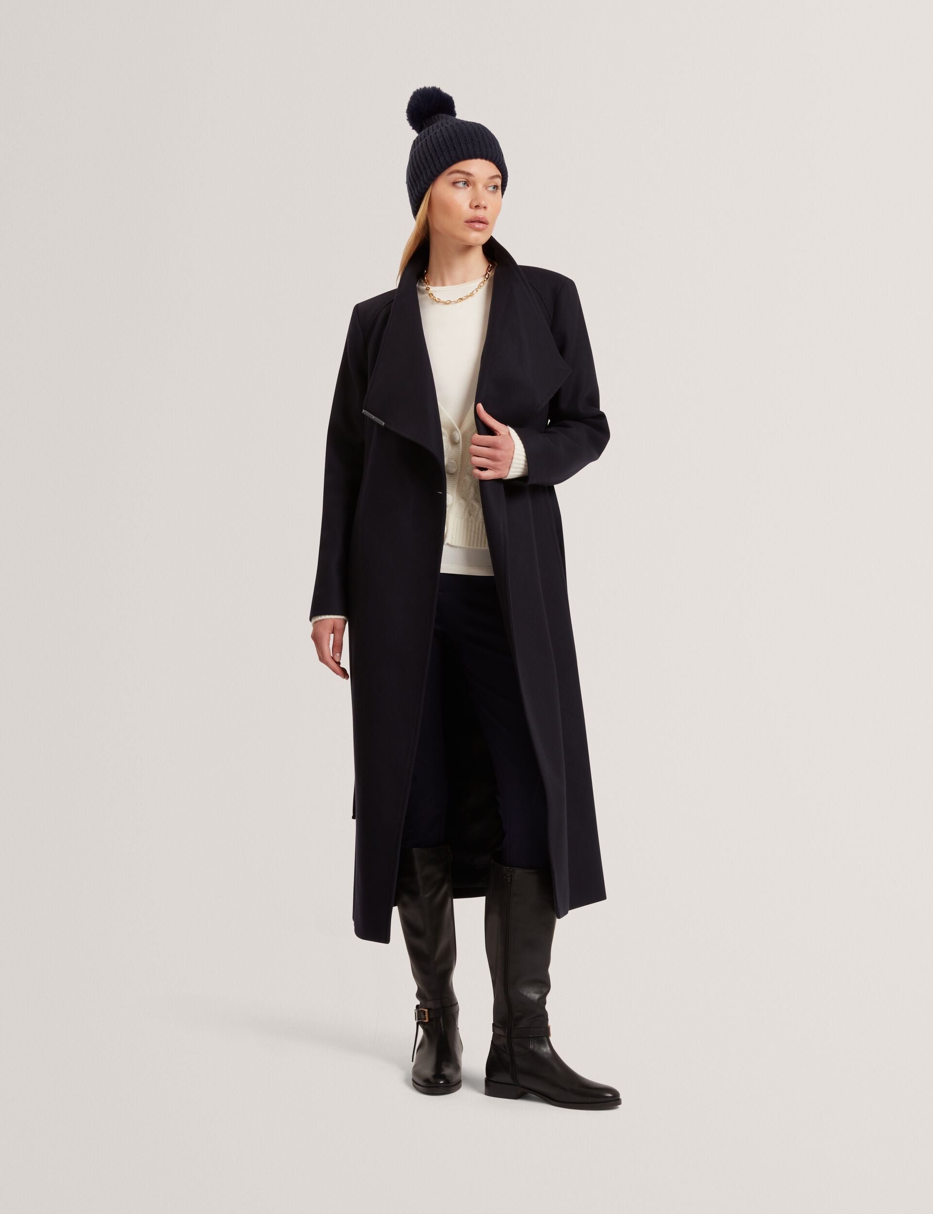 Longline Belted Wool Wrap Coat | Rosell | Ted Baker US
