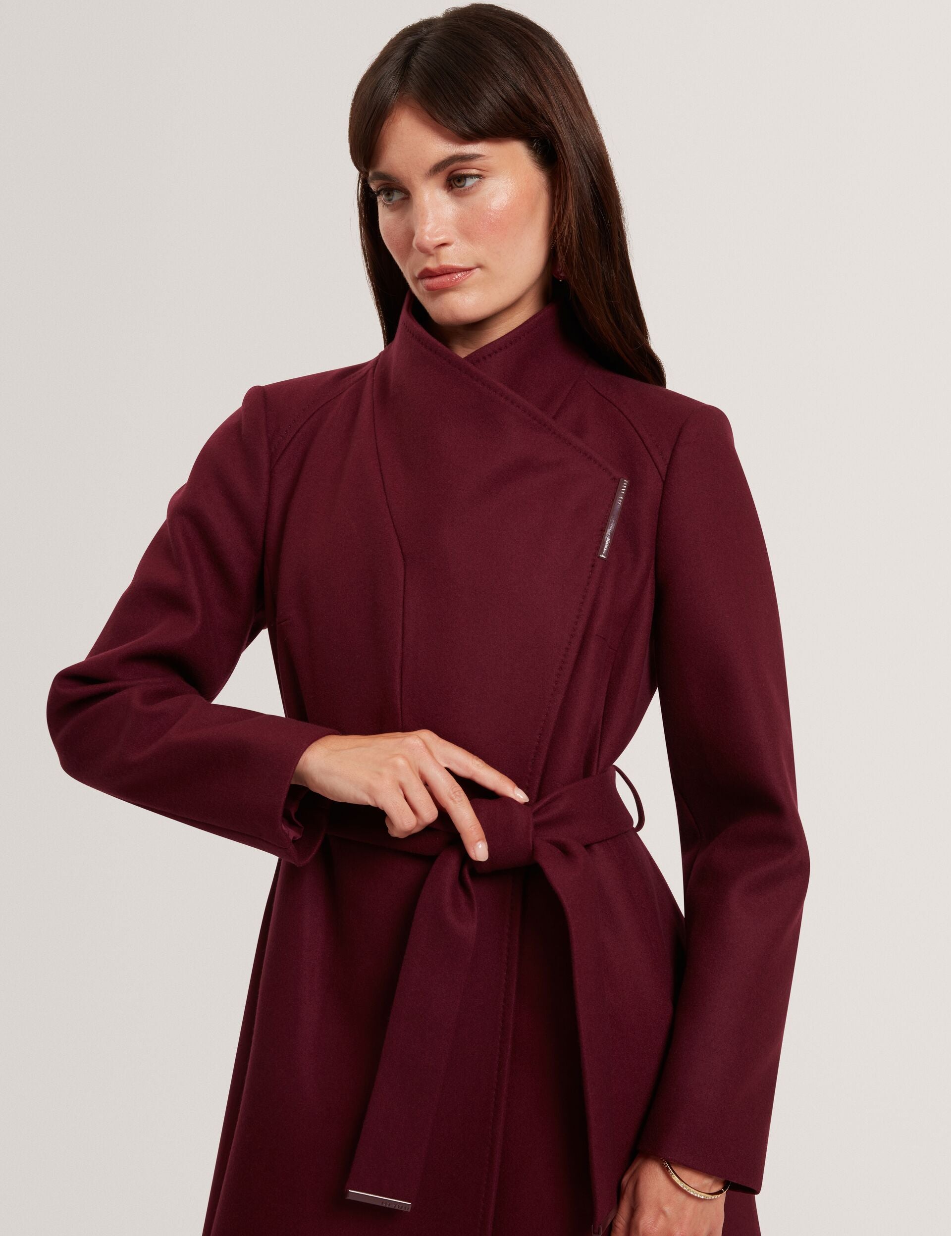 Longline Belted Wool Wrap Coat | Rosell | Ted Baker US