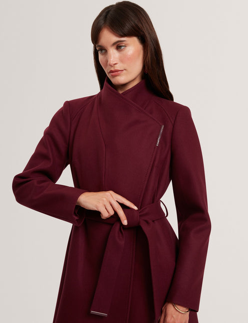 Ted Baker Longline Belted Wool Wrap Coat