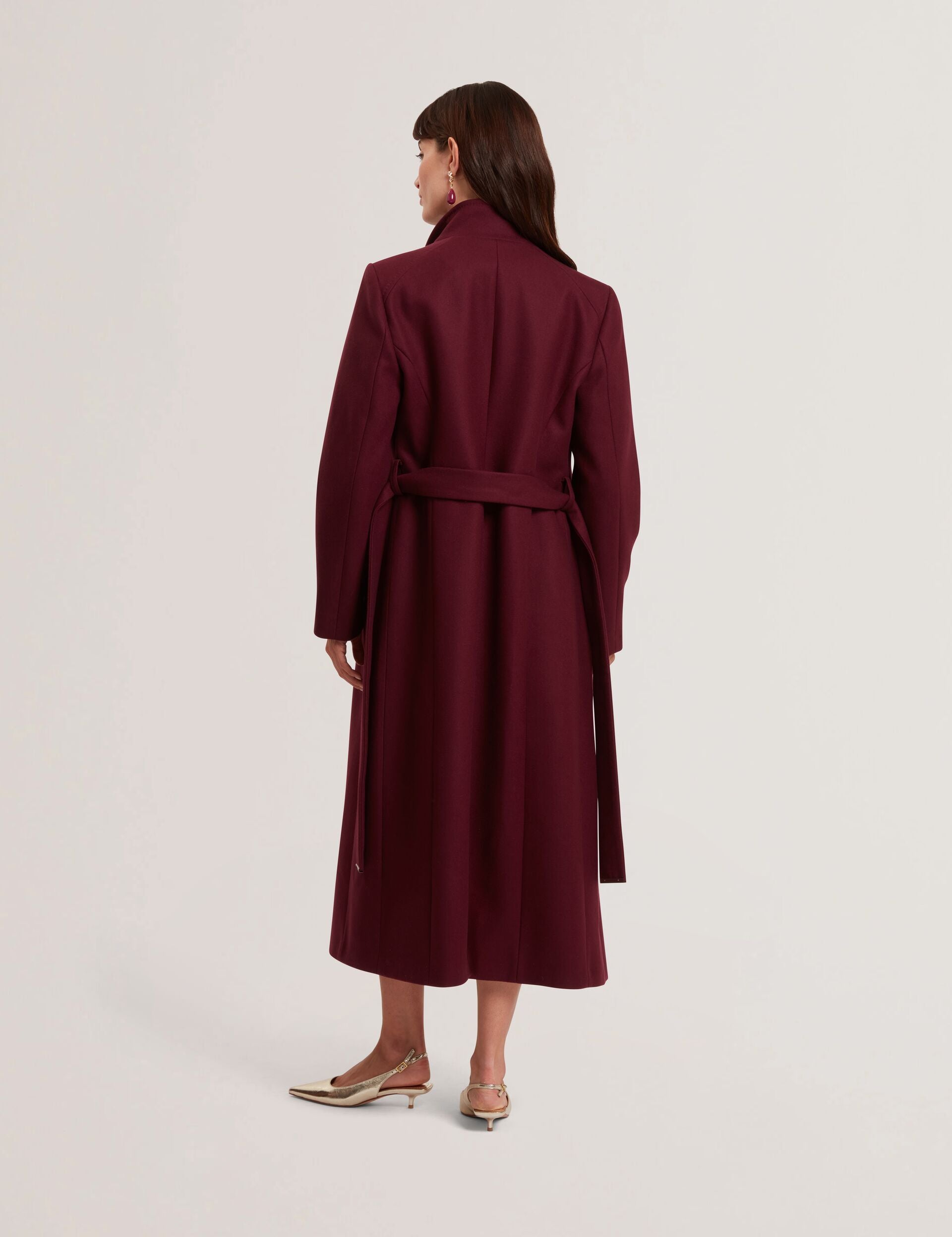 Longline Belted Wool Wrap Coat | Rosell | Ted Baker UK