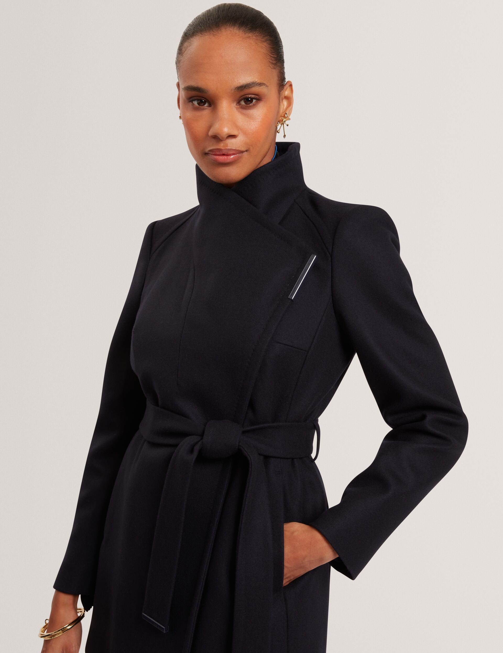 Short Belted Wool Wrap Coat | Rosess | Ted Baker US