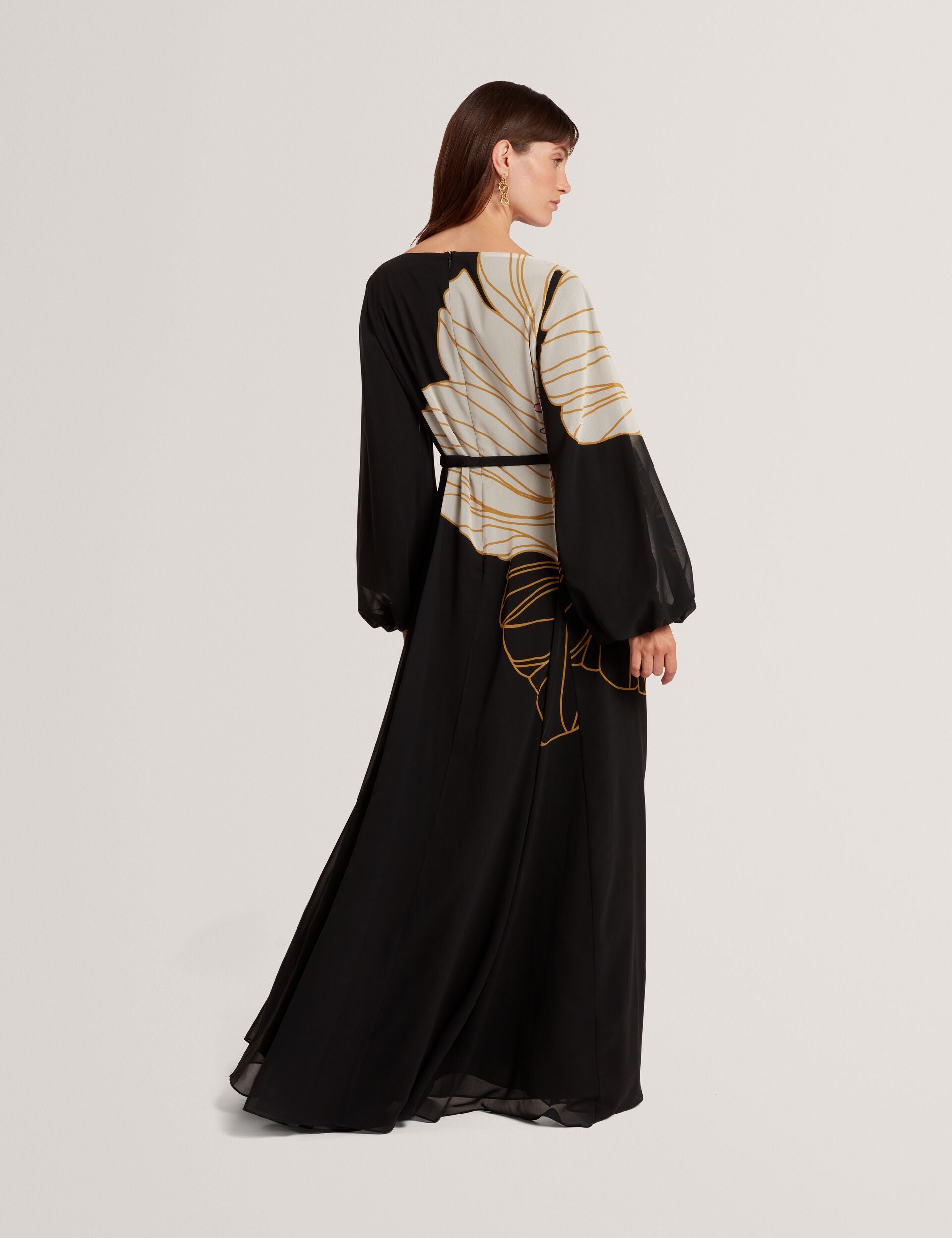 Nouveau Floral Long Sleeve Maxi Dress | Cammeli | Ted Baker UK Nouveau Floral Long Sleeve Maxi Dress | Cammeli | Ted Baker UK