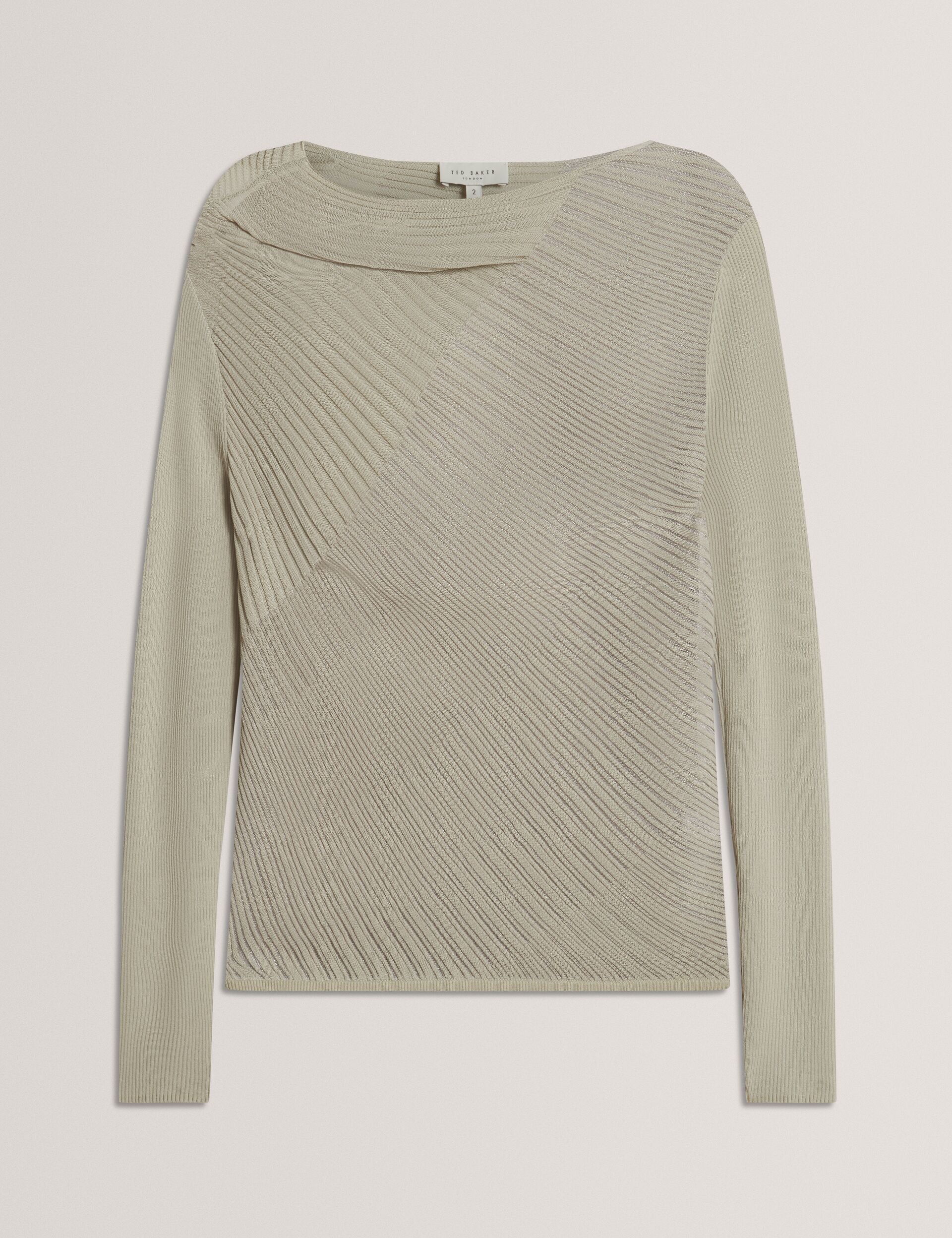 Sheer Detail Knit Long Sleeve Top | Ceyloaa | Ted Baker UK