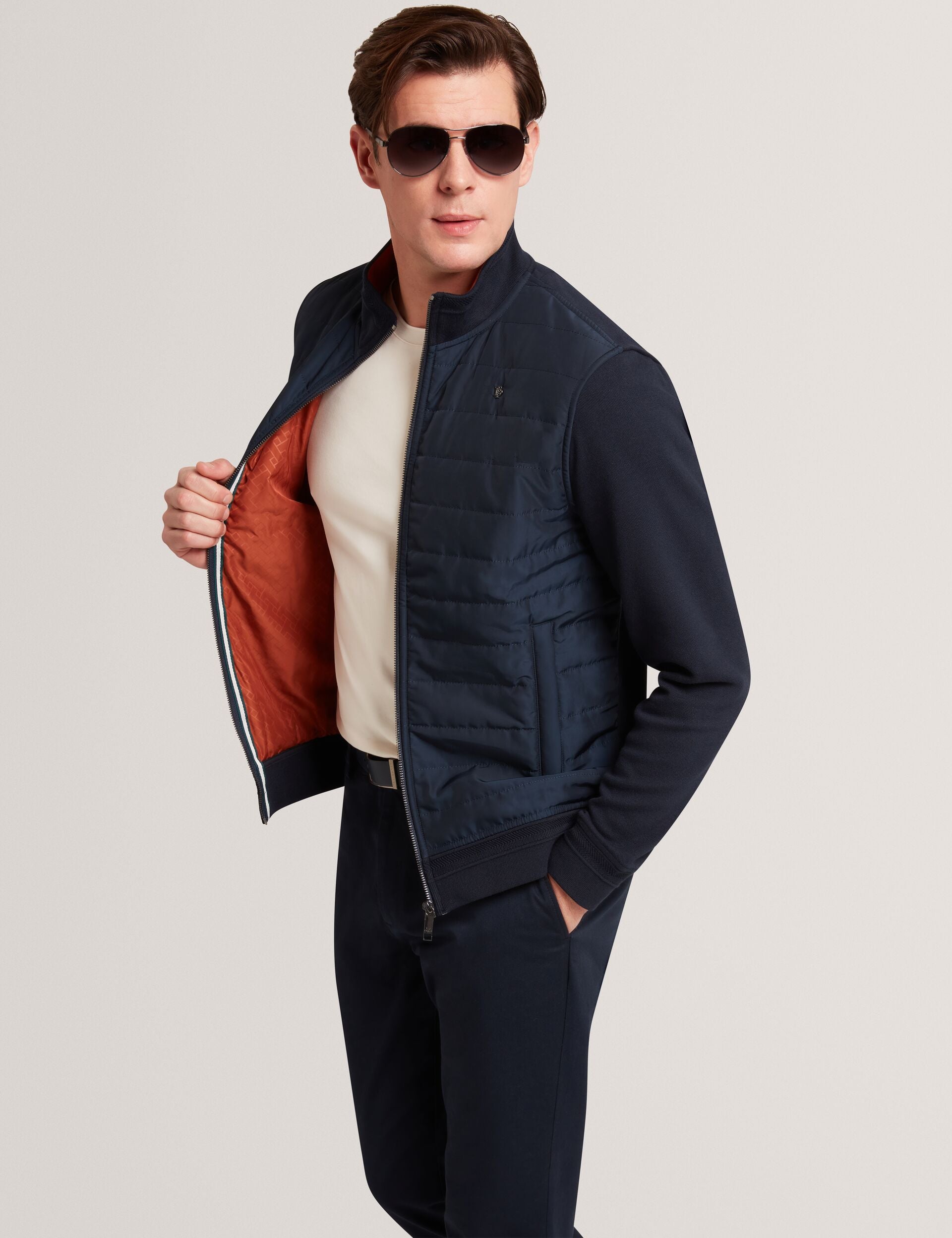 Quilted Front Zip-through Knit Jacket | Durano | Ted Baker US