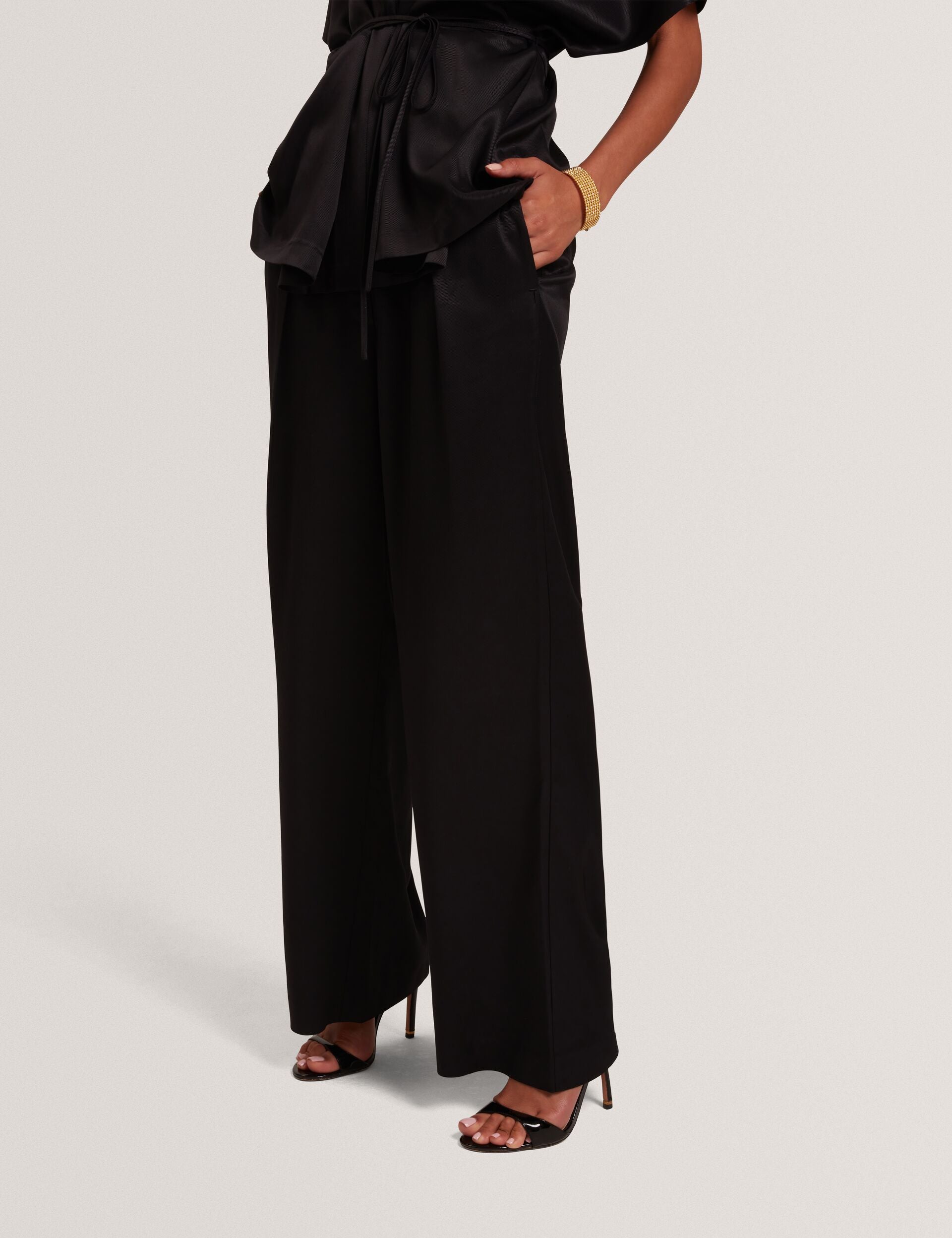Herria Straight Leg Elastic Back Trouser Black