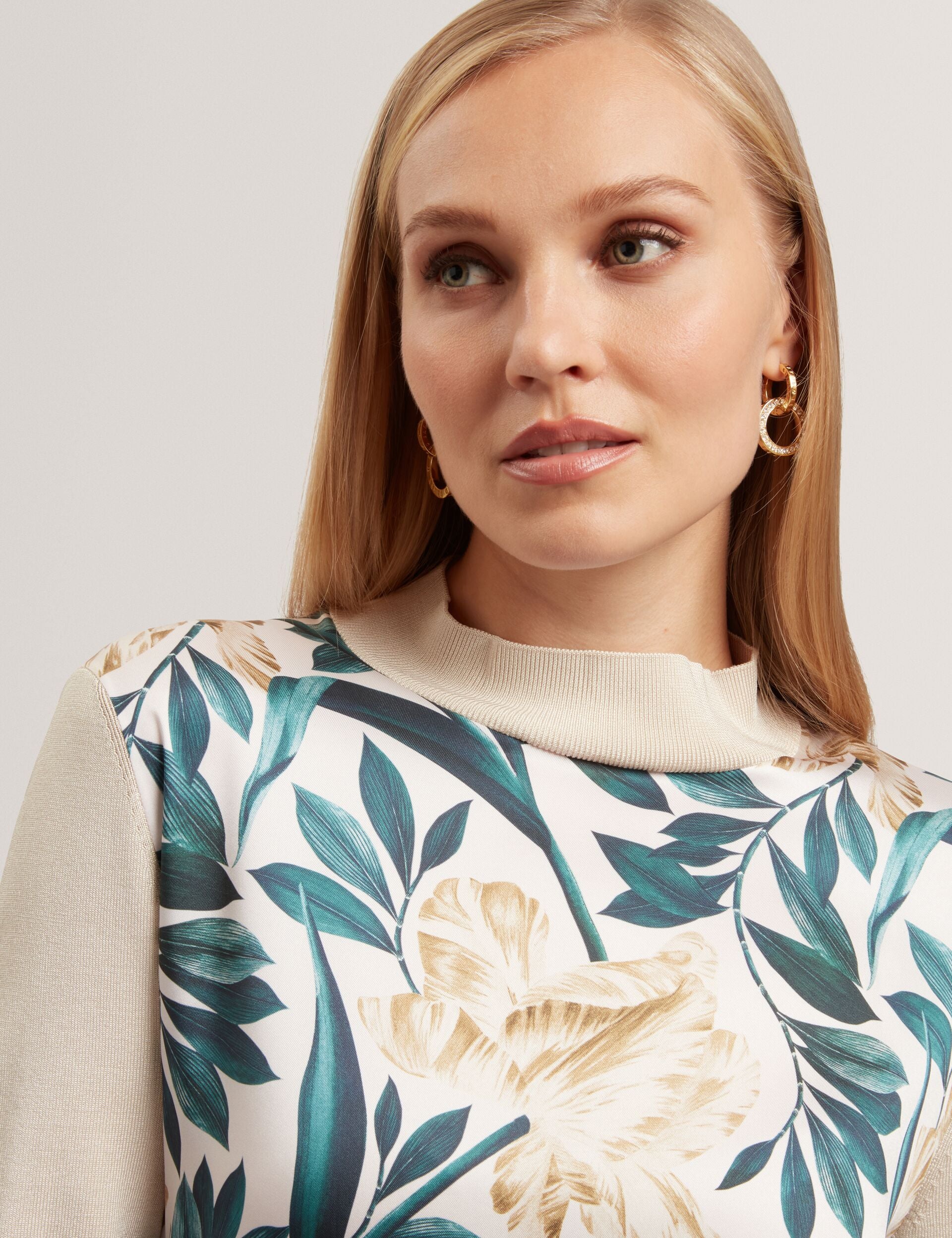 Tulip Print Front Long Sleeve Knit Top | Merrni | Ted Baker UK