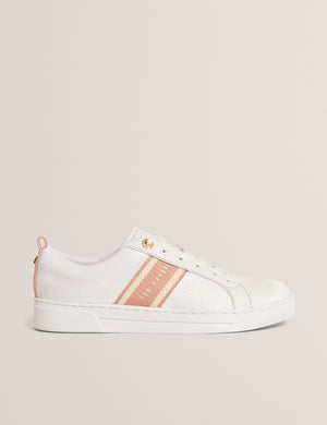 Ted Baker Webbing Stripe Lace-Up Leather Trainers