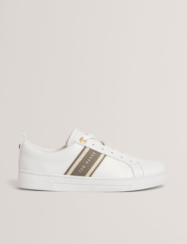 Ted Baker Webbing Stripe Lace-Up Leather Trainers