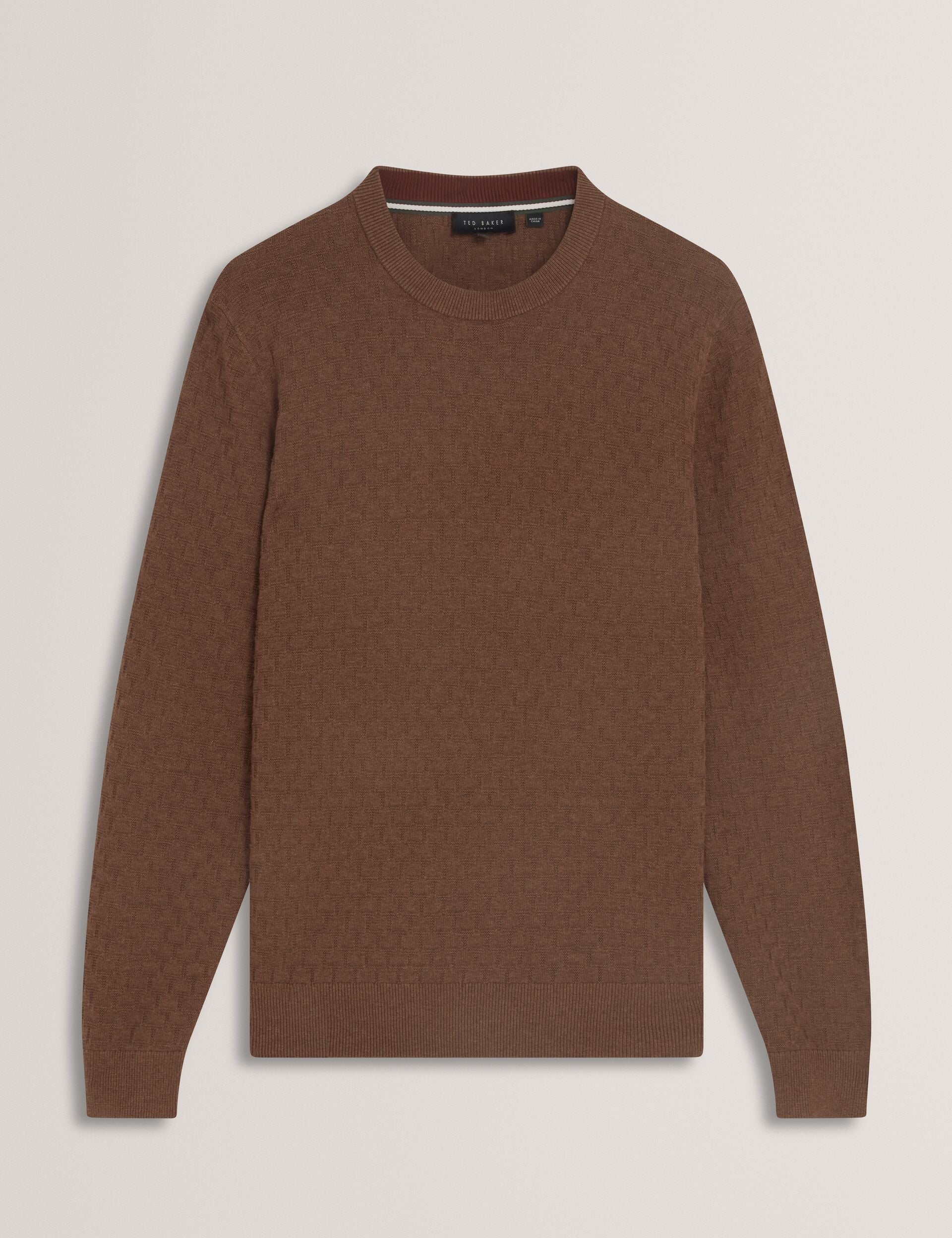 Branded Texture Crew Neck Jumper | Sainsy | Ted Baker US