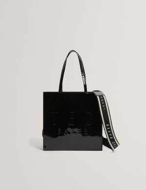 Ted Baker Patent Webbing Strap Small Icon Tote Bag