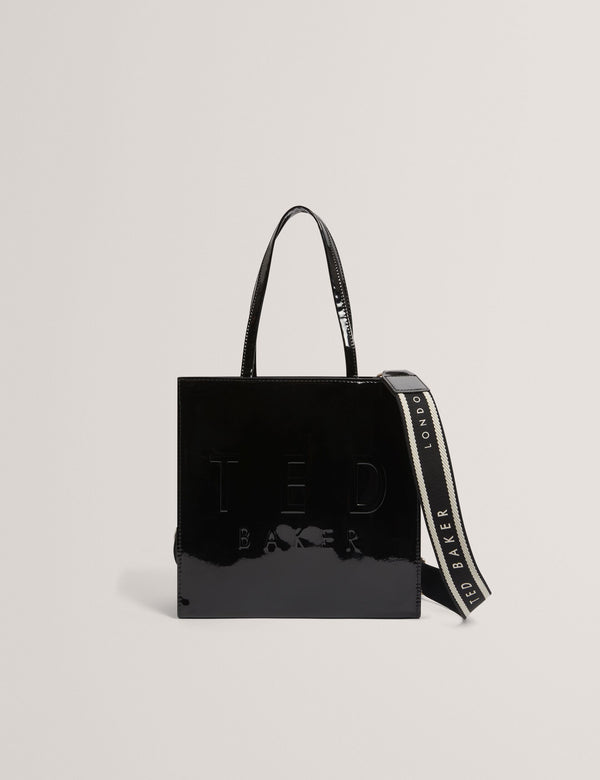 Ted Baker Patent Webbing Strap Small Icon Tote Bag