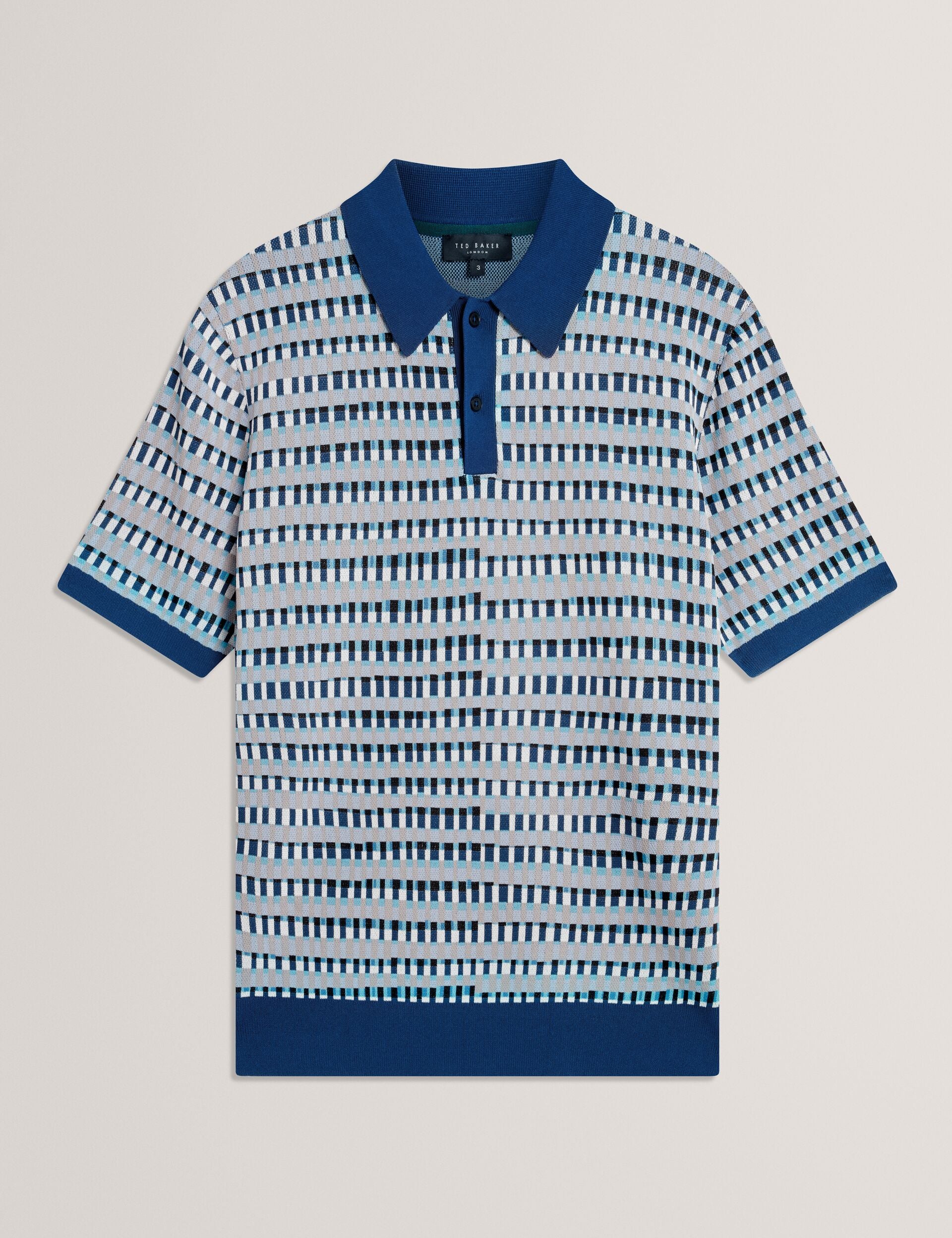 Jacquard Dash Check Knitted Polo | Tadmori | Ted Baker US