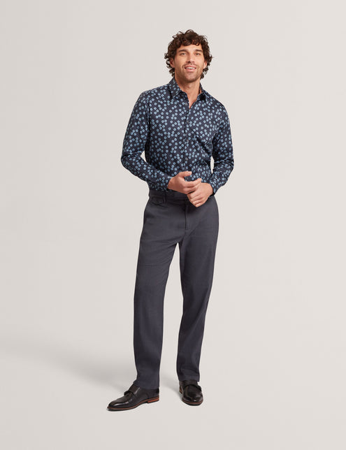 Ted Baker Checked Linen Blend Regular Fit Trousers
