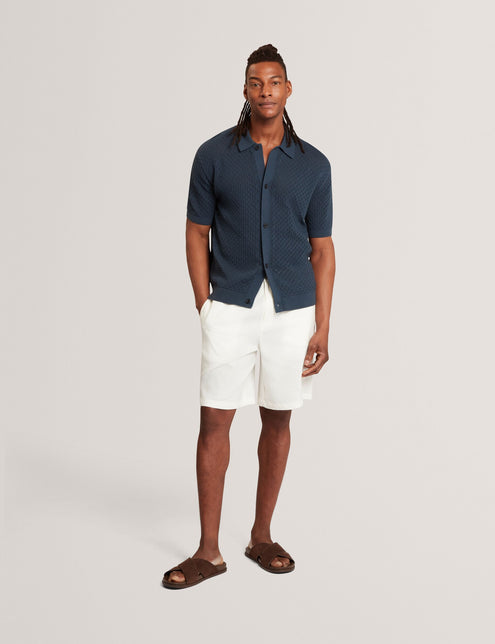 Ted Baker Diamond Crochet Knit Short Sleeve Shirt