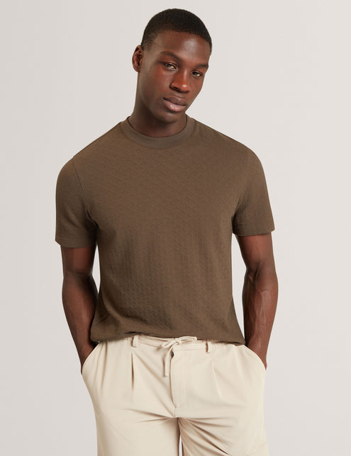 Ted Baker Diamond Texture Knitted Cotton T-Shirt