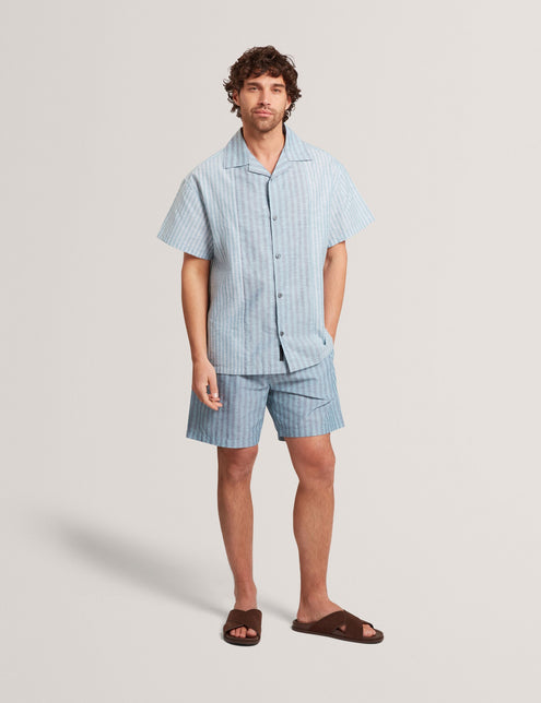 Ted Baker Relaxed Mixed Stripe Linen Blend Shirt