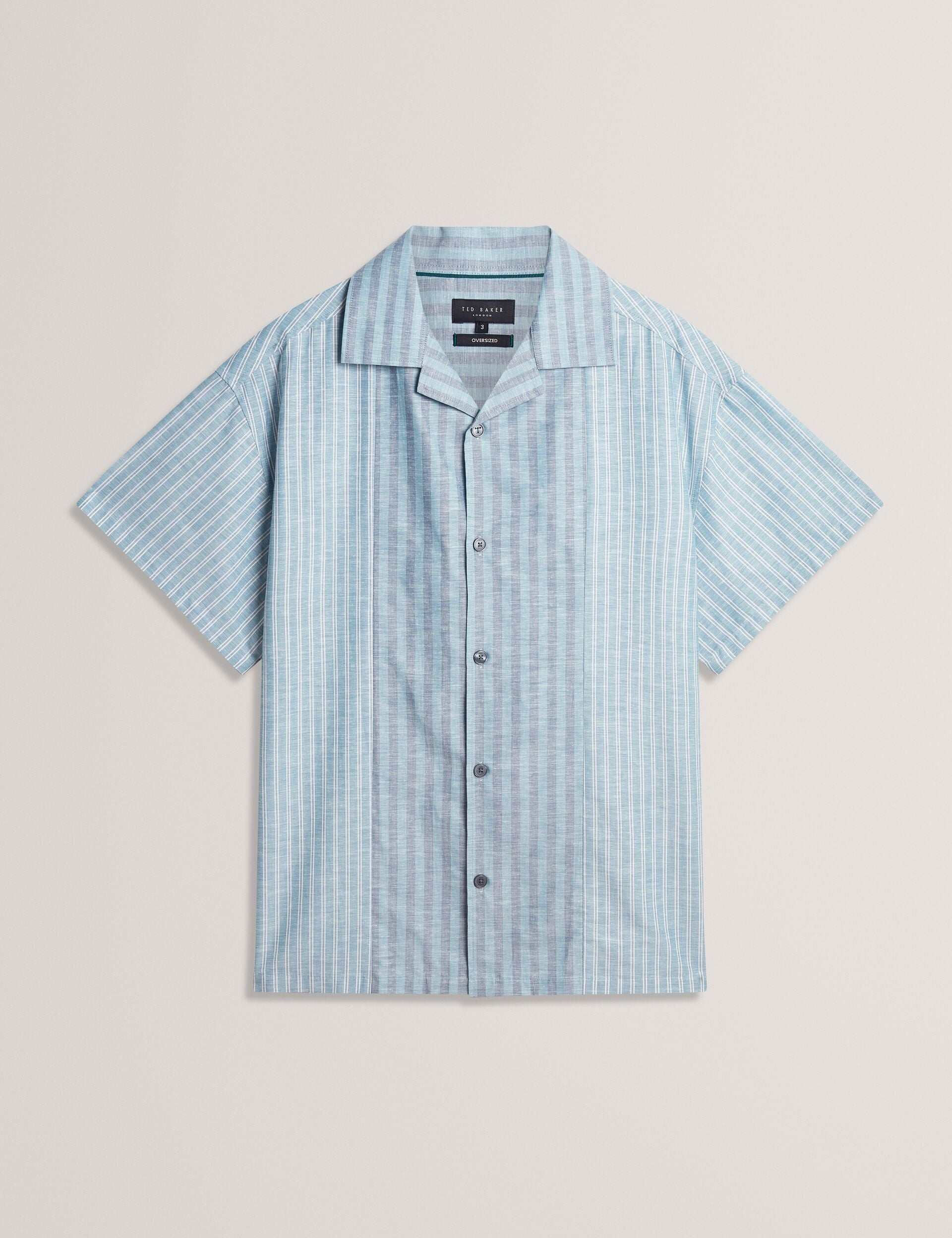 Relaxed Mixed Stripe Linen Blend Shirt | Alverez | Ted Baker US