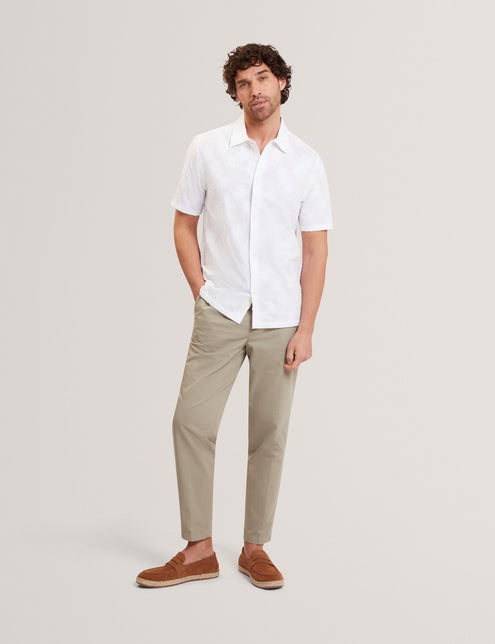 Ted Baker Jacquard Leaf Texture Short Sleeve Shirt