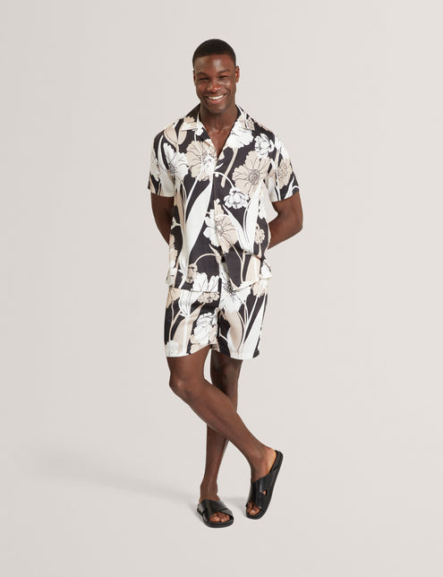 Ted Baker Botanical Print Short Sleeve Resort Shirt