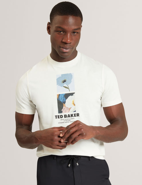 Ted Baker Floral Double Graphic Cotton T-Shirt