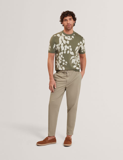 Ted Baker Foliage Print Cotton Fine Knit T-Shirt