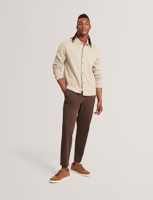 Ted Baker Long Sleeve Textured Button-Through Polo