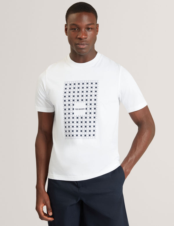 Ted Baker Tile Graphic Cotton Crew Neck T-Shirt