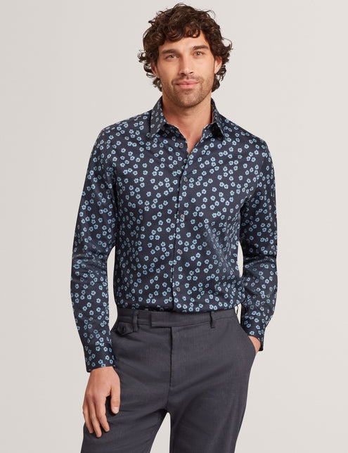 Ted Baker Mini Floral Stretch Cotton Regular Shirt
