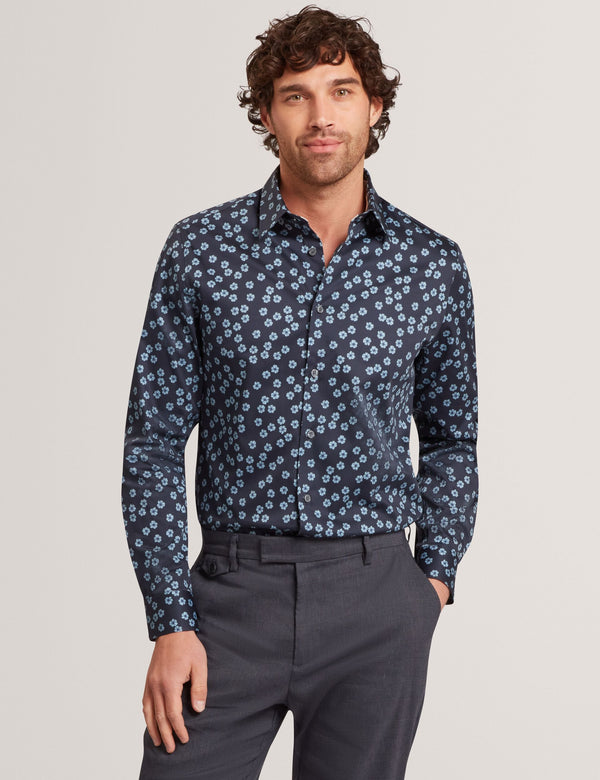 Ted Baker Mini Floral Stretch Cotton Regular Shirt